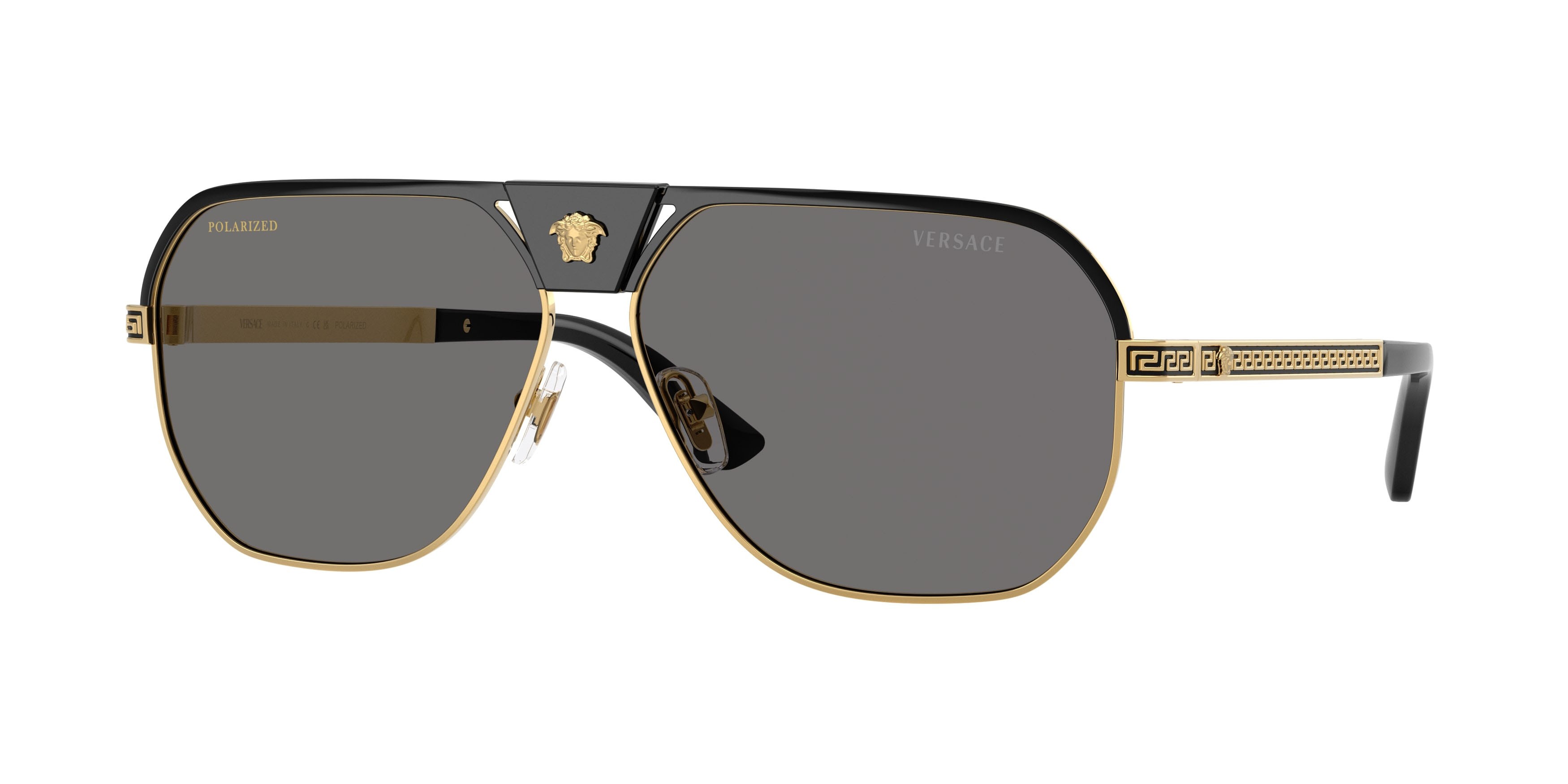Occhiali da sole Versace VE 2294 (100281) colore nero forma quadrato lenti polar grigio scuro