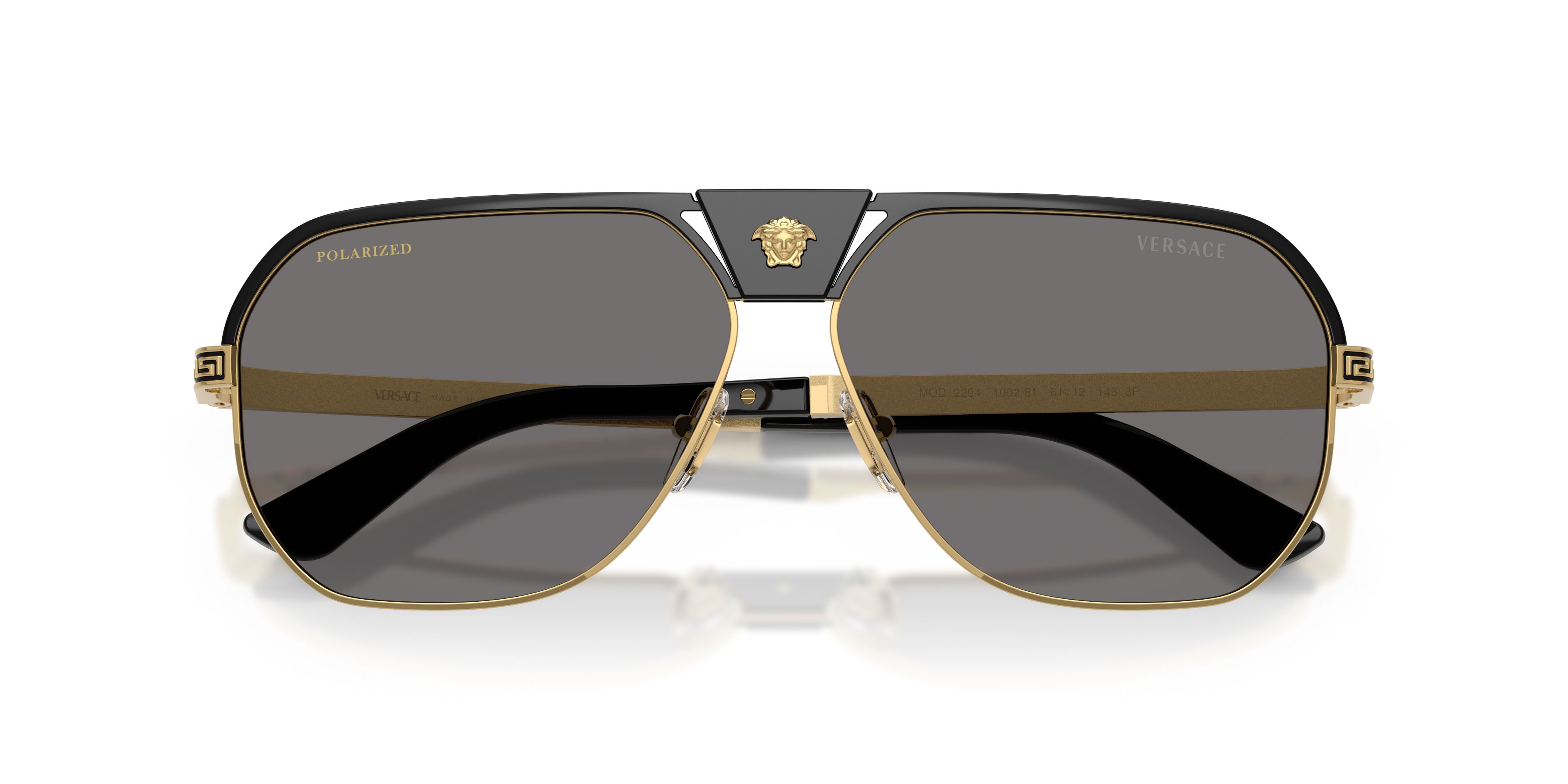 Occhiali da sole Versace VE 2294 (100281) colore nero forma quadrato lenti polar grigio scuro