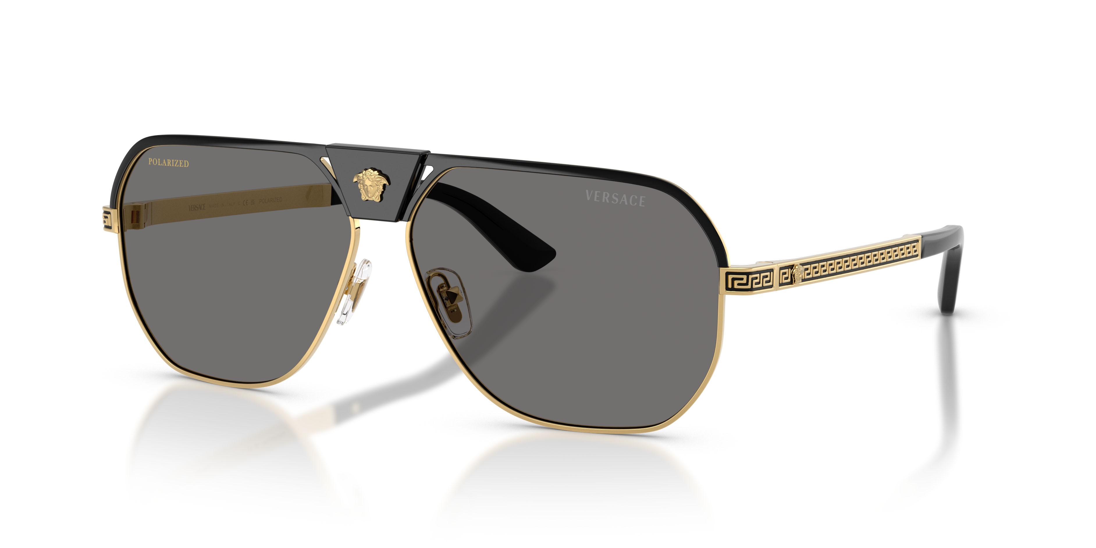 Occhiali da sole Versace VE 2294 (100281) colore nero forma quadrato lenti polar grigio scuro