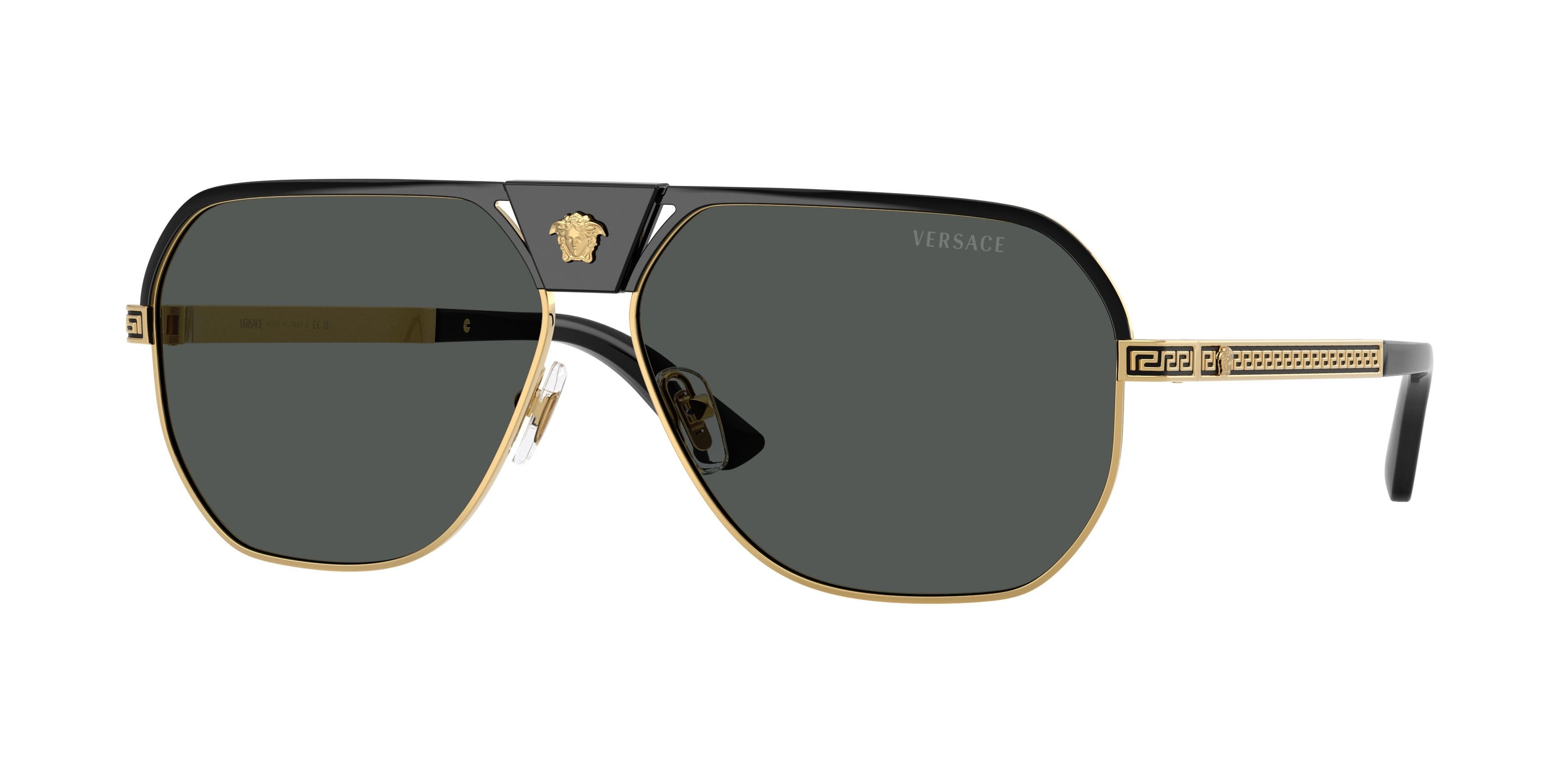 Occhiali da sole Versace VE 2294 (100287) colore nero forma quadrato lenti grigio scuro