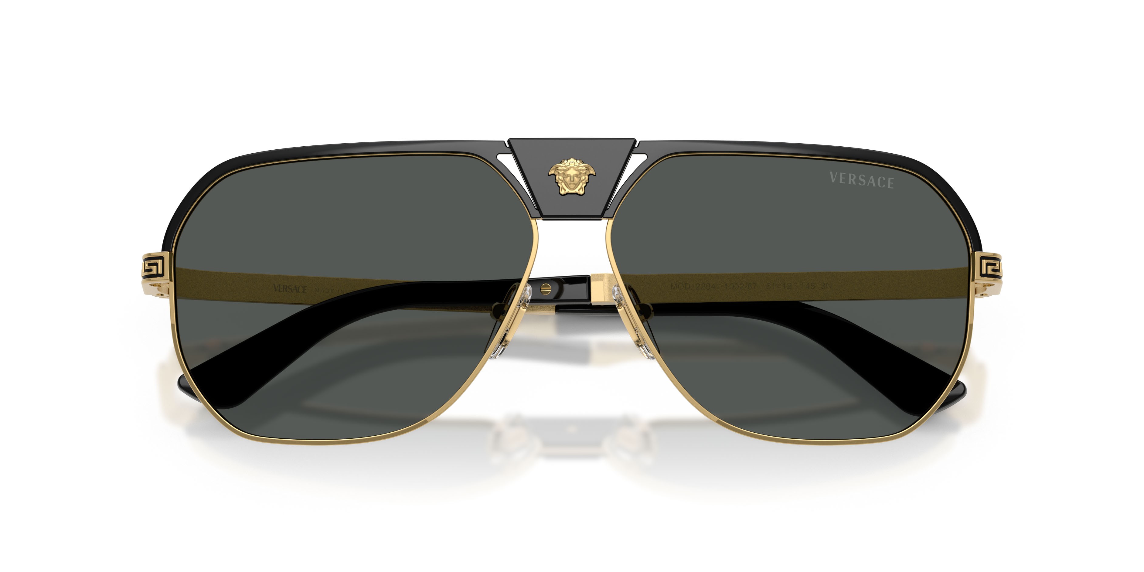 Occhiali da sole Versace VE 2294 (100287) colore nero forma quadrato lenti grigio scuro