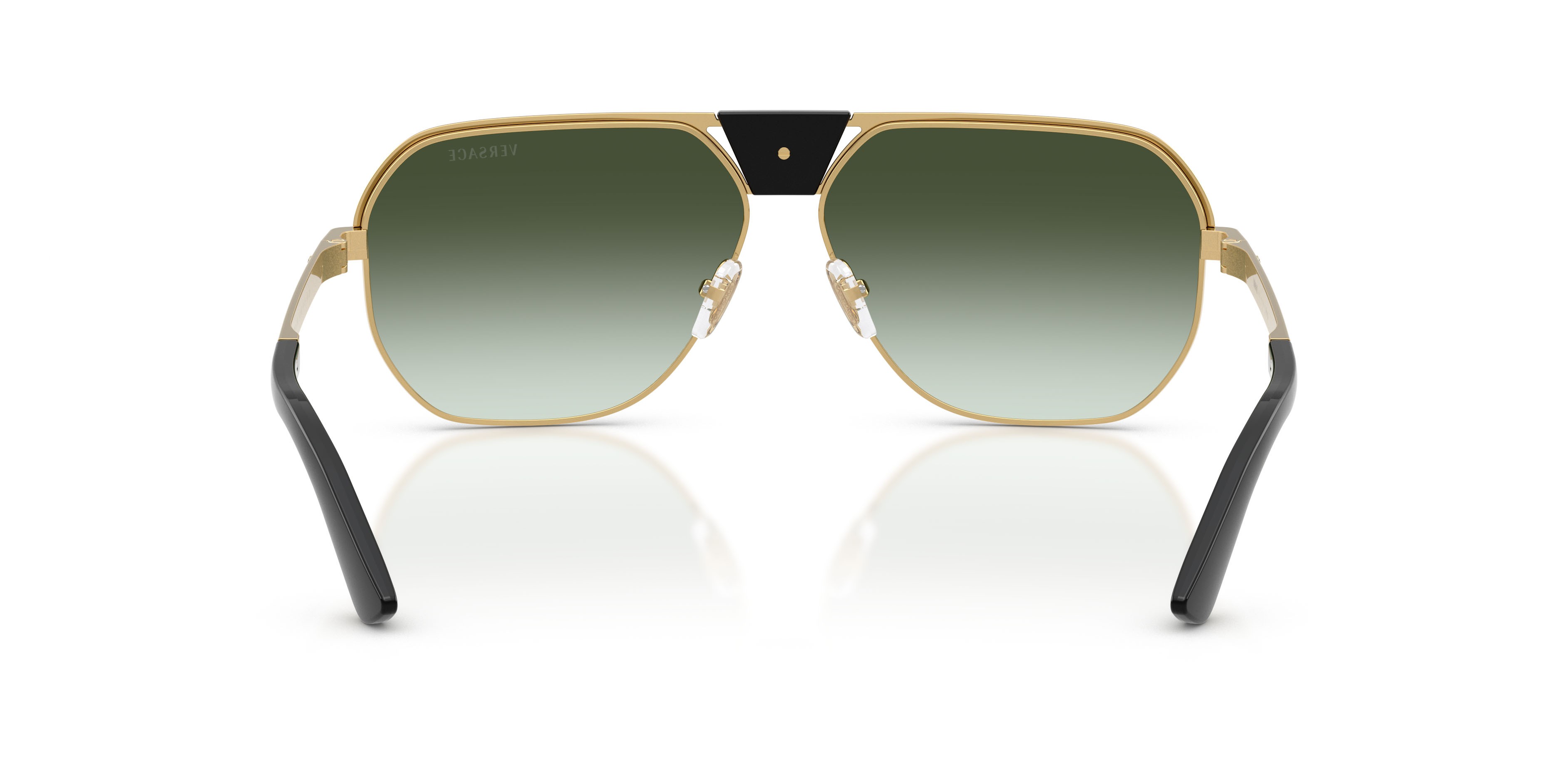 Occhiali da sole Versace VE 2294 (10028E) colore oro forma quadrato lenti verde sfumato