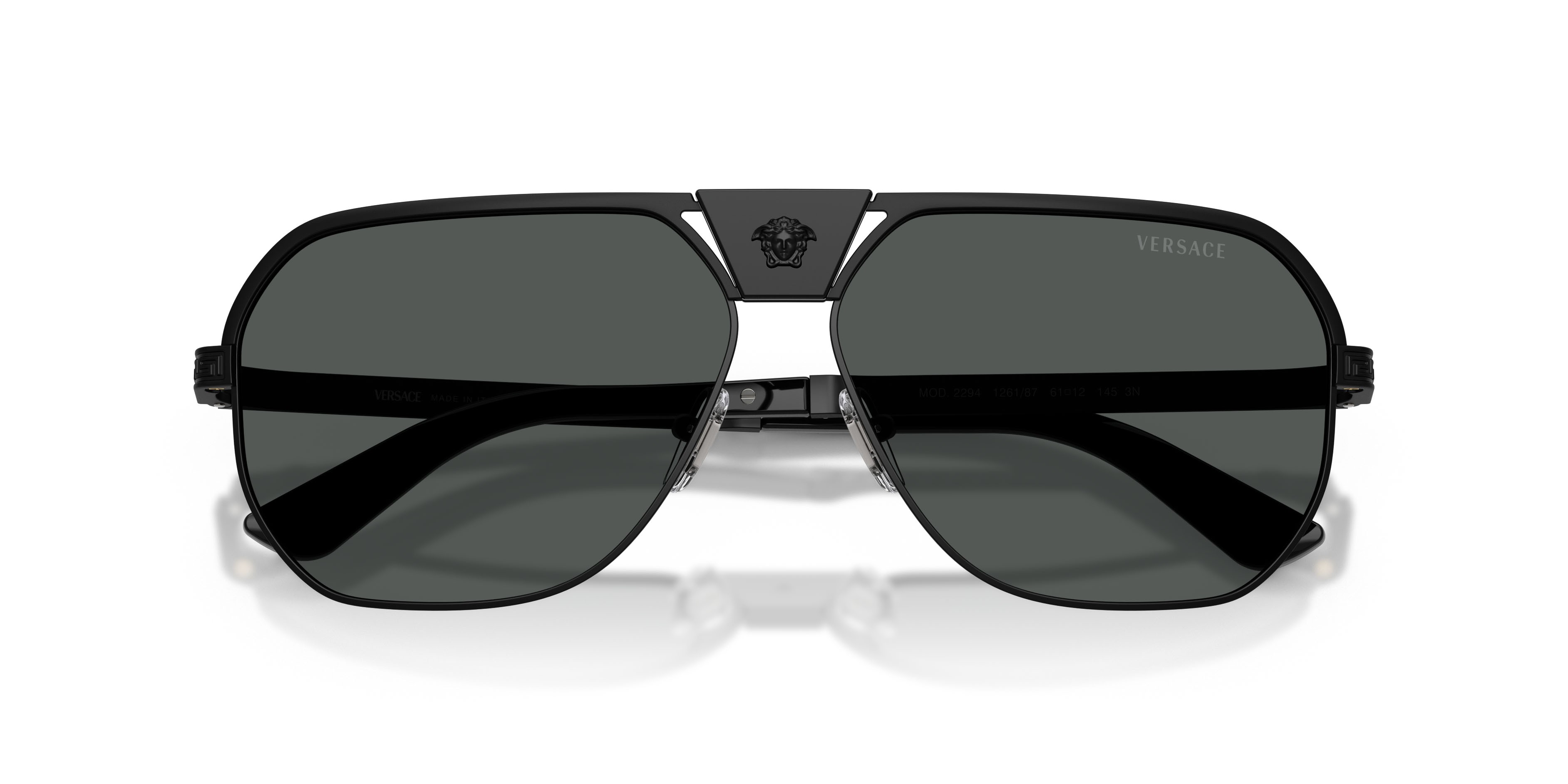 Occhiali da sole Versace VE 2294 (126187) colore nero opaco forma quadrato lenti grigio scuro