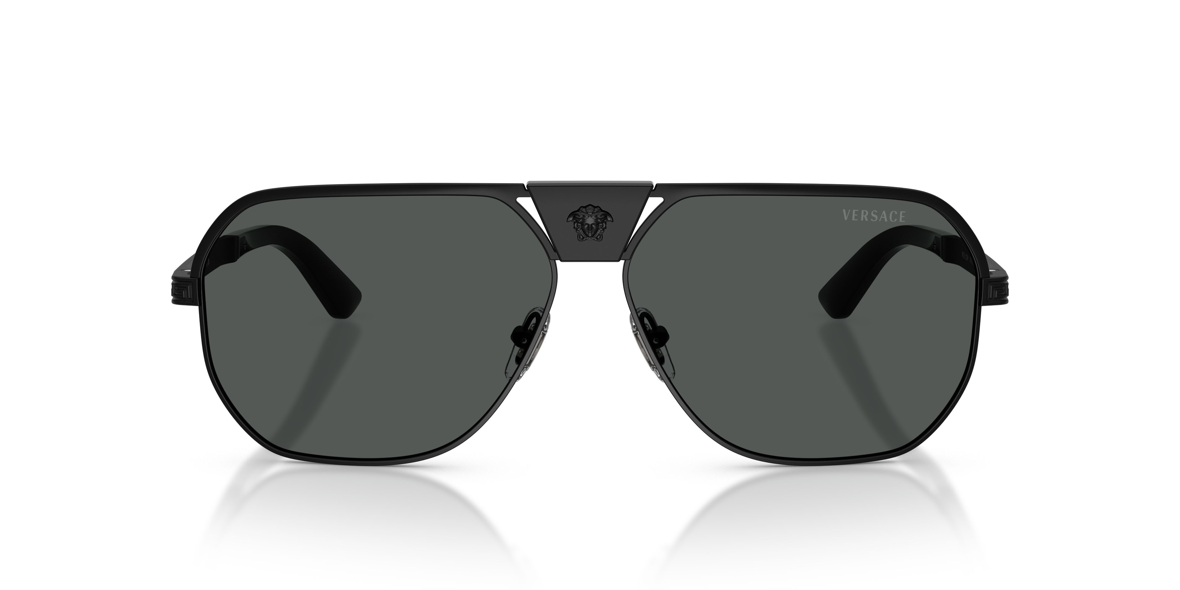 Occhiali da sole Versace VE 2294 (126187) colore nero opaco forma quadrato lenti grigio scuro