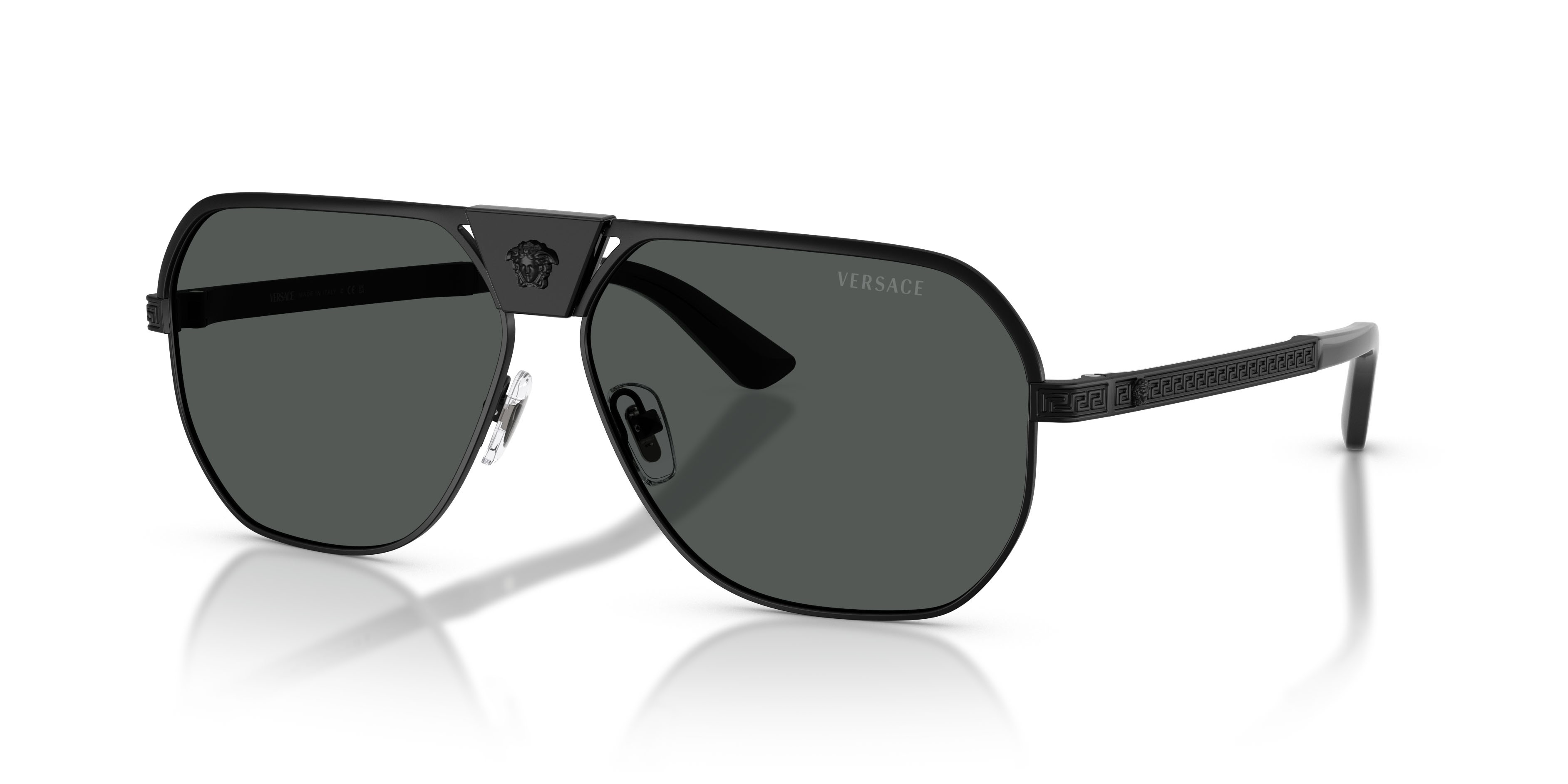 Occhiali da sole Versace VE 2294 (126187) colore nero opaco forma quadrato lenti grigio scuro