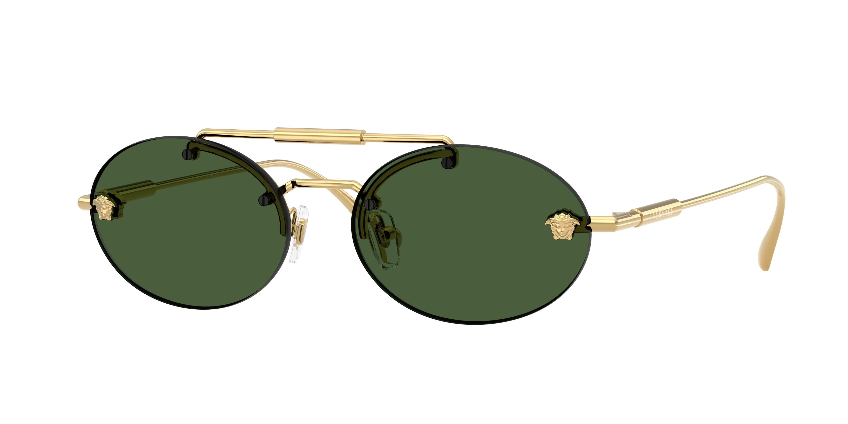 Occhiali da sole Versace VE 2295 (100271) colore oro forma ovale lenti verde scuro