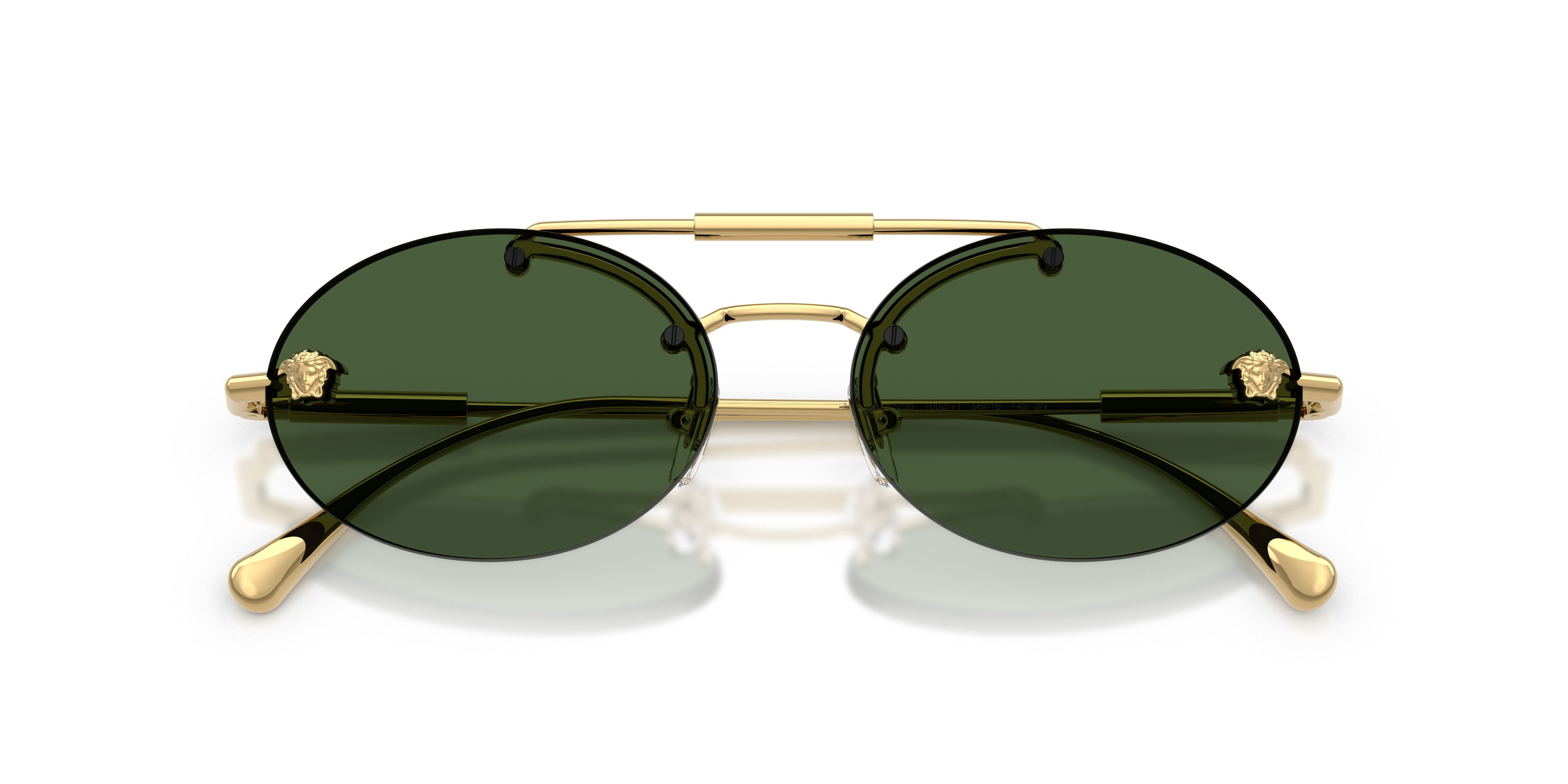 Occhiali da sole Versace VE 2295 (100271) colore oro forma ovale lenti verde scuro