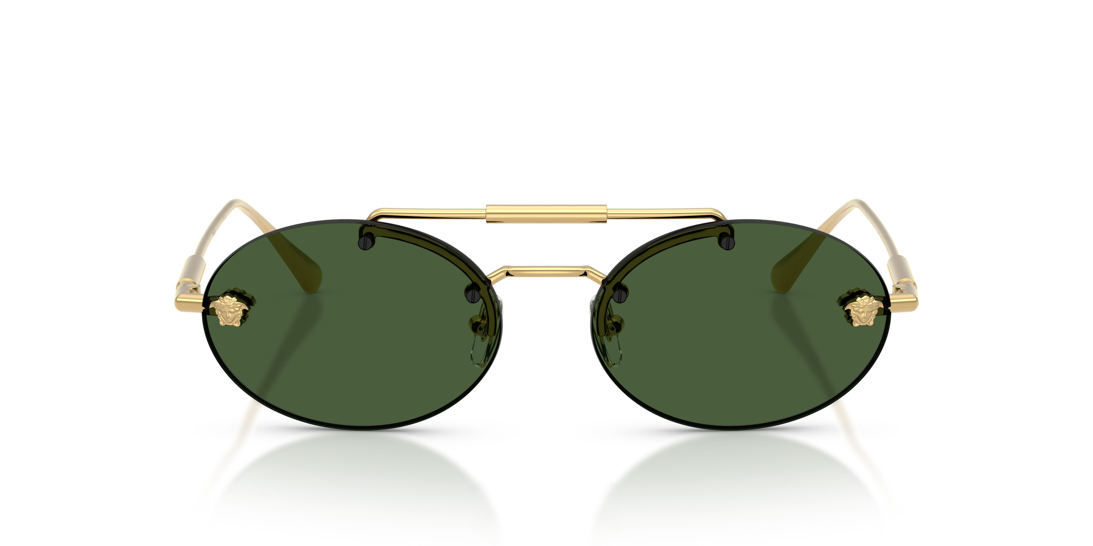 Occhiali da sole Versace VE 2295 (100271) colore oro forma ovale lenti verde scuro
