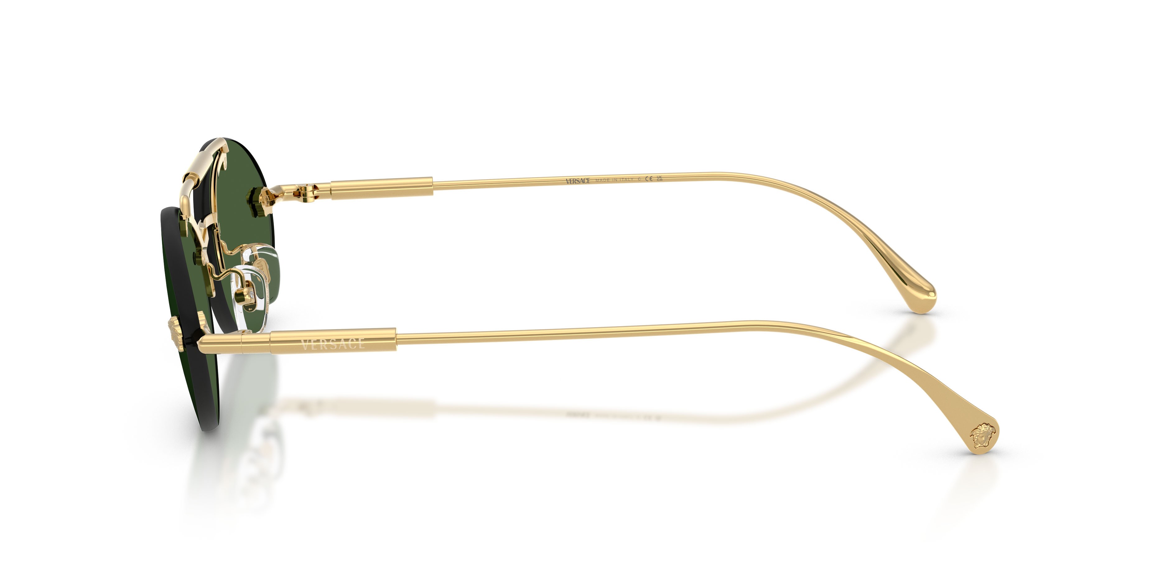 Occhiali da sole Versace VE 2295 (100271) colore oro forma ovale lenti verde scuro