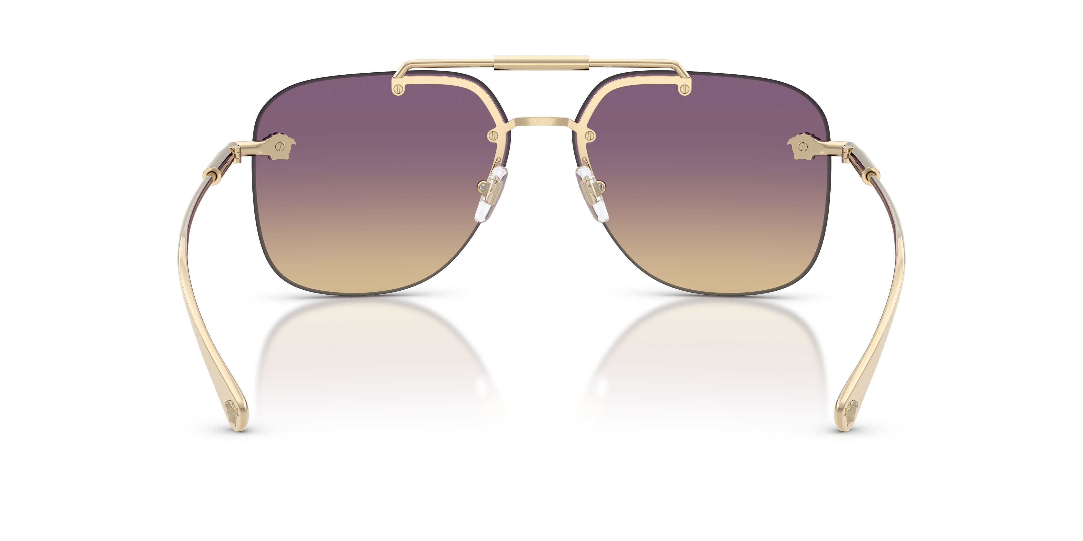 Occhiali da sole Versace VE 2296 (125270) colore oro pallido forma quadrato lenti giallo sfumato viola