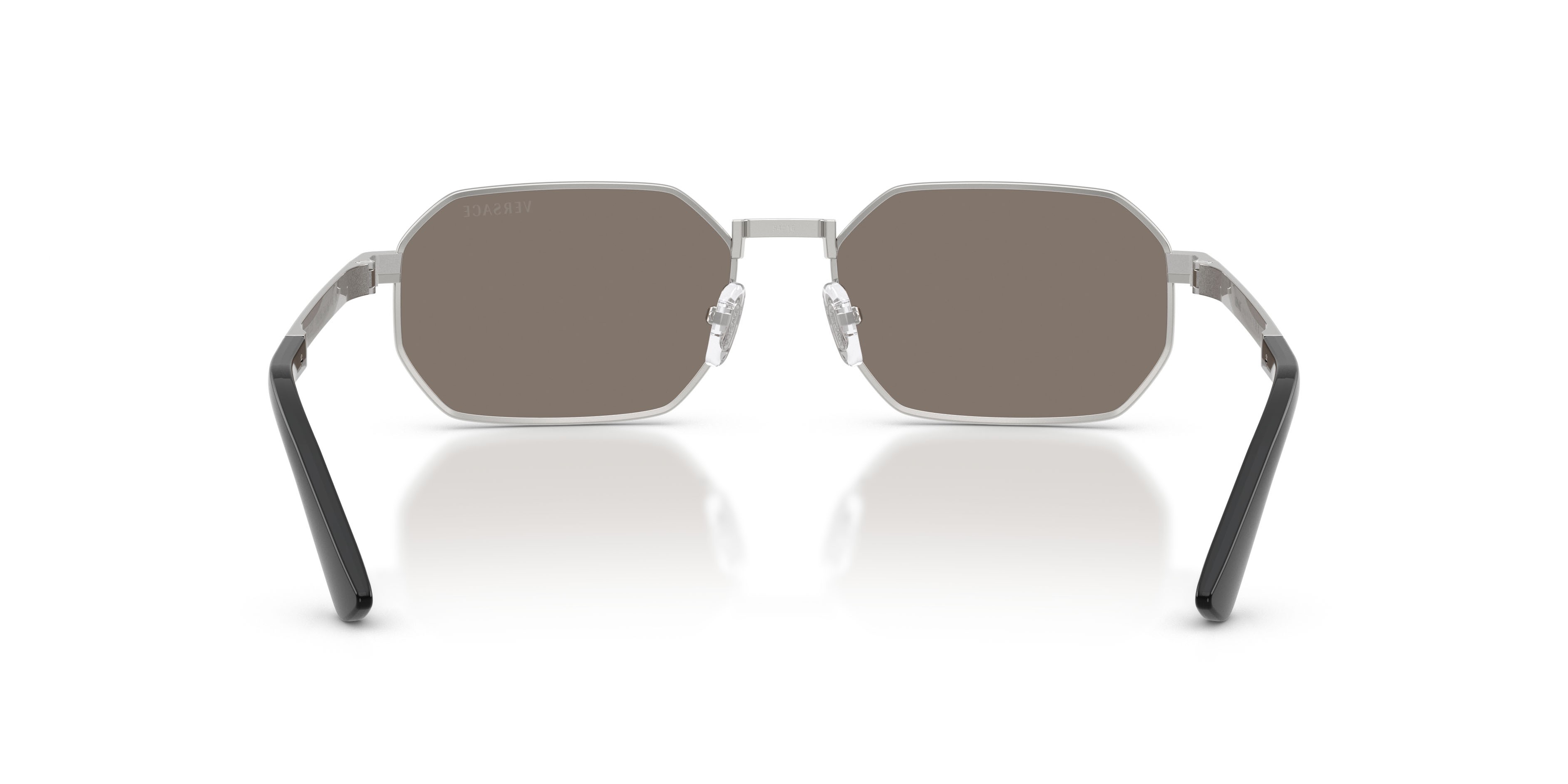 Occhiali da sole Versace VE 2297 (10006G) colore argento forma rettangolare lenti grigio chiaro specchiato argento
