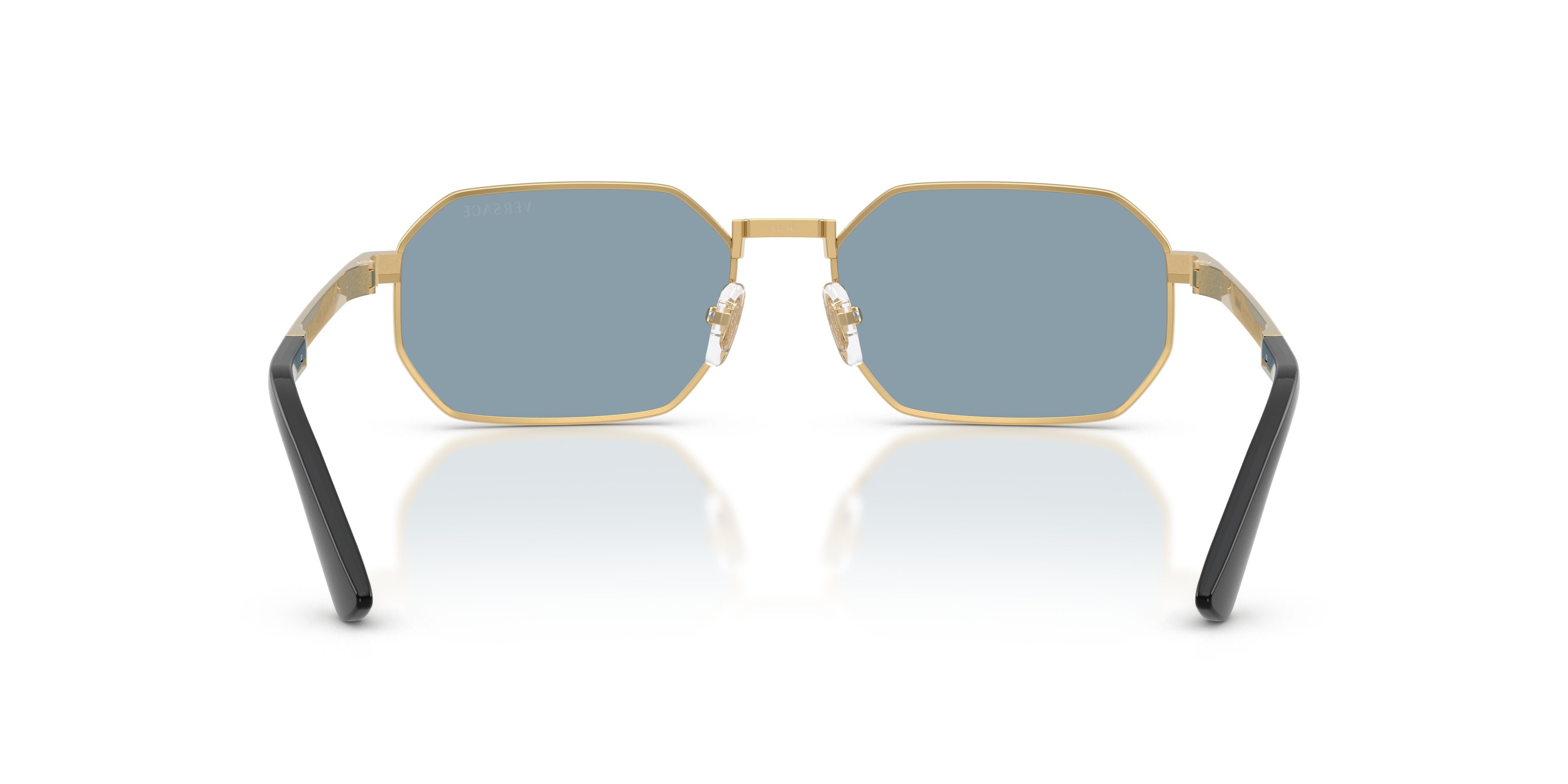 Occhiali da sole Versace VE 2297 (100280) colore oro forma rettangolare lenti azzurro