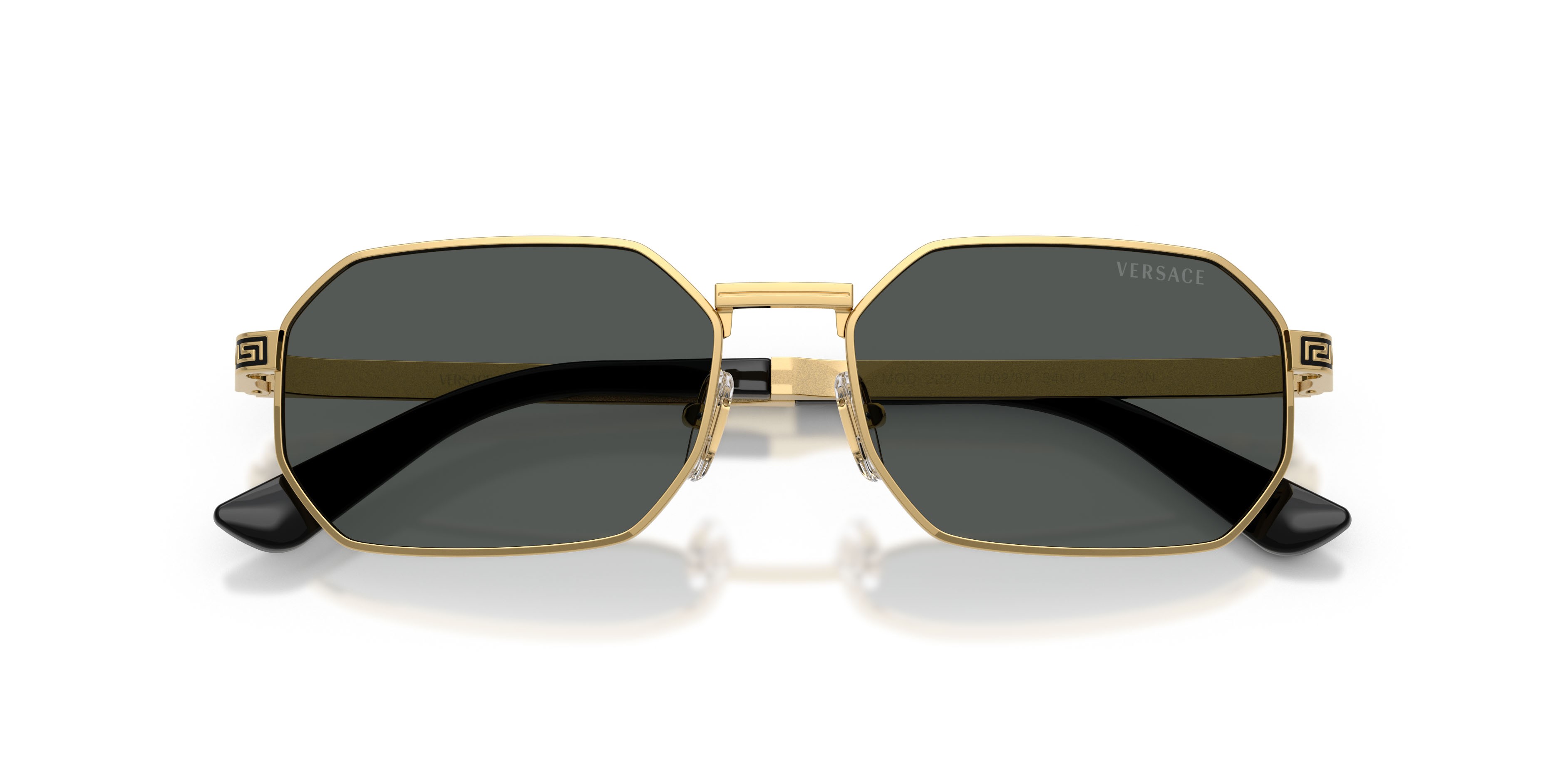 Occhiali da sole Versace VE 2297 (100287) colore oro forma rettangolare lenti grigio scuro