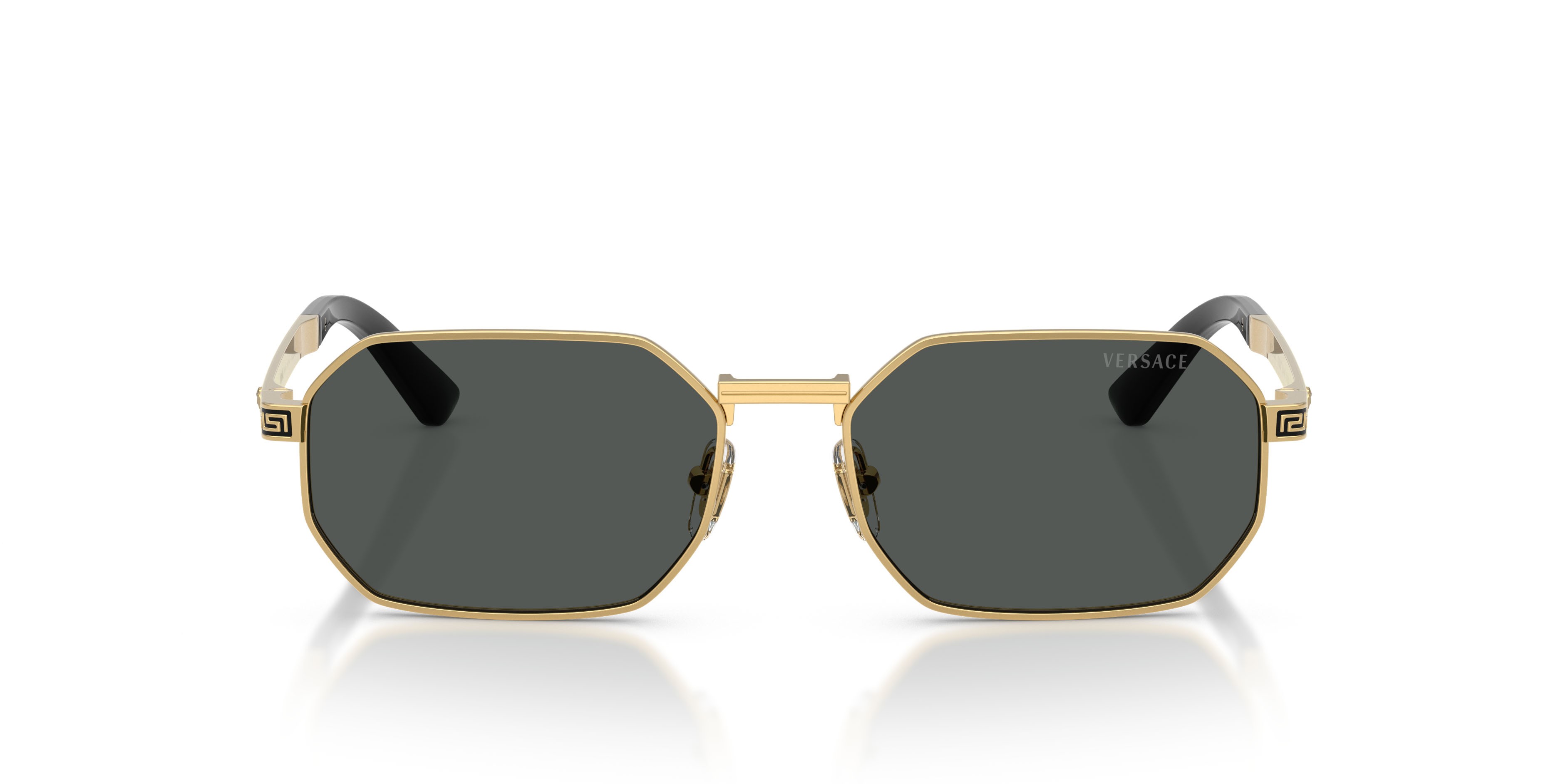 Occhiali da sole Versace VE 2297 (100287) colore oro forma rettangolare lenti grigio scuro