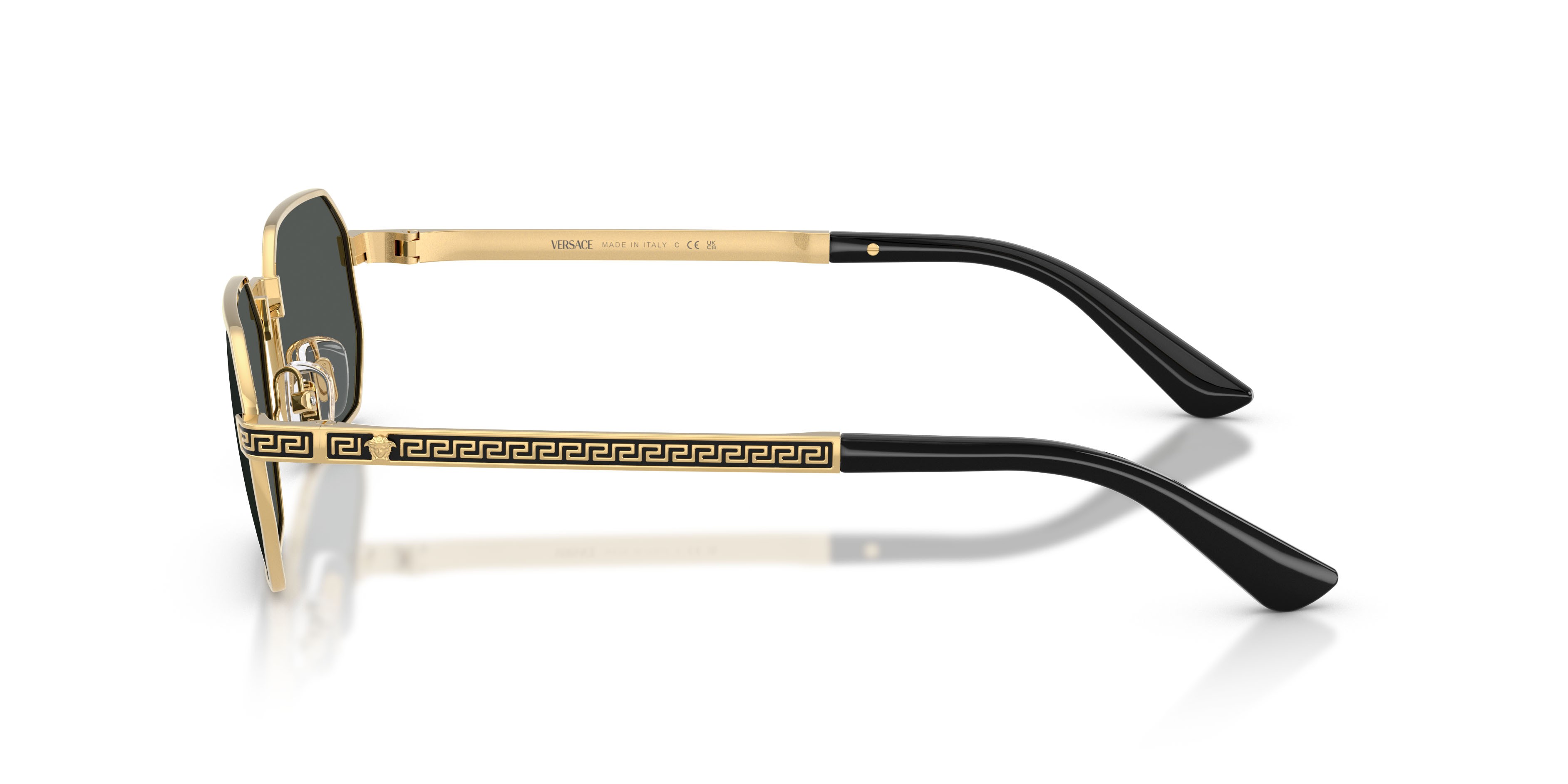 Occhiali da sole Versace VE 2297 (100287) colore oro forma rettangolare lenti grigio scuro