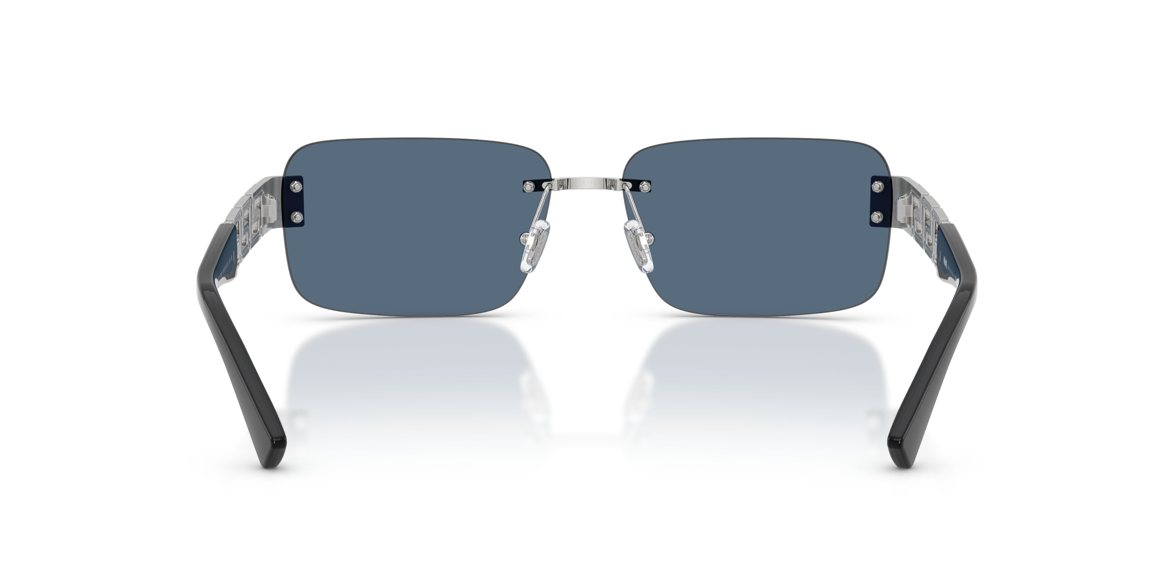 Occhiali da sole Versace VE 2298 (100180) colore argento forma rettangolare lenti blu scuro