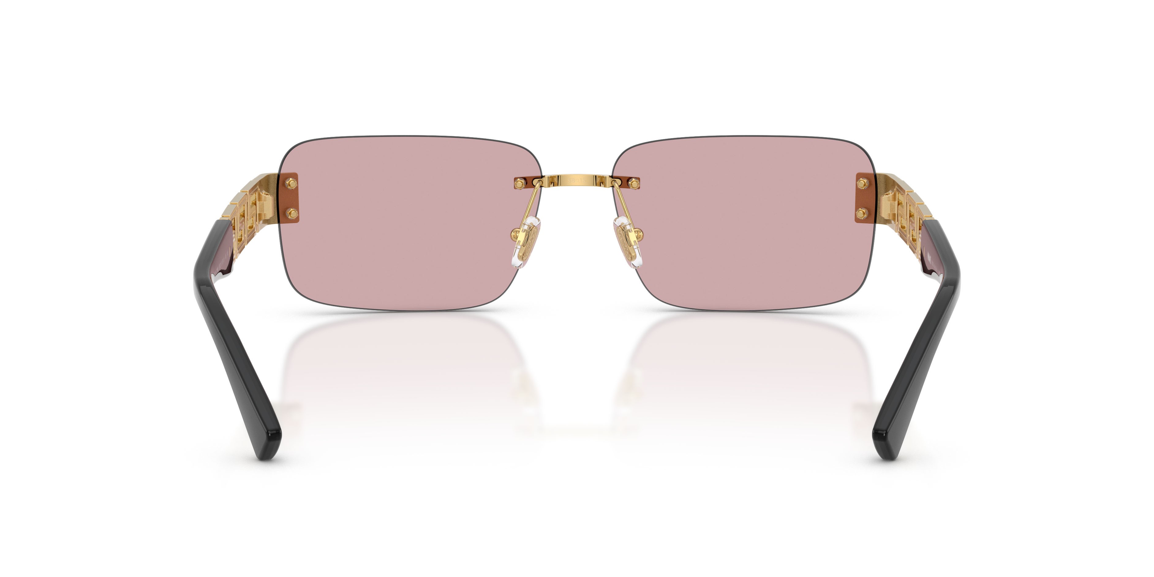 Occhiali da sole Versace VE 2298 (10021T) colore oro forma rettangolare lenti rosa specchiato oro