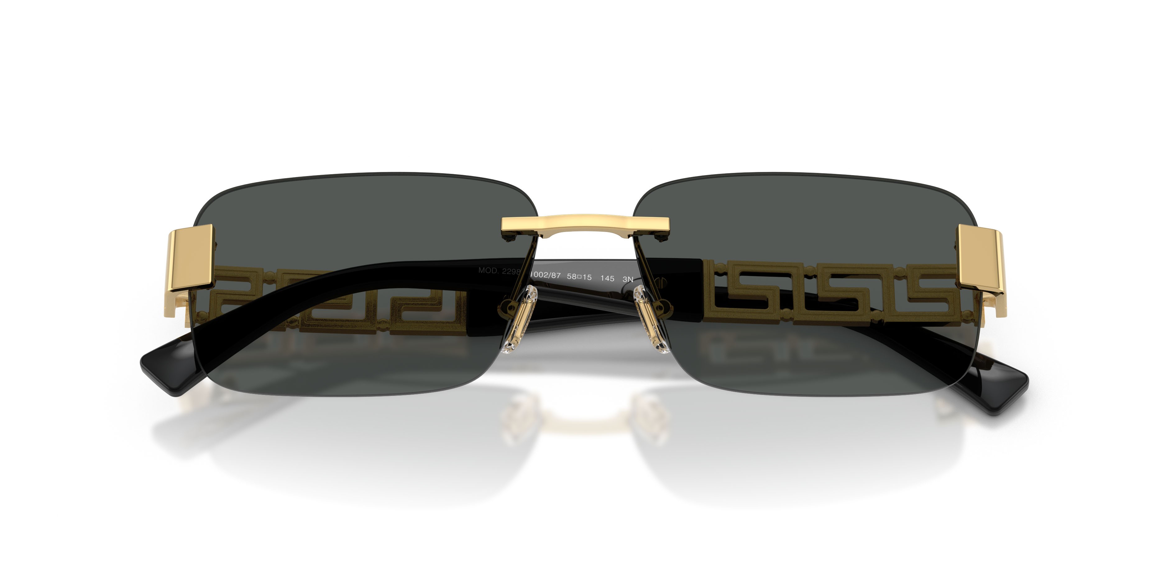 Occhiali da sole Versace VE 2298 (100287) colore oro forma rettangolare lenti grigio scuro
