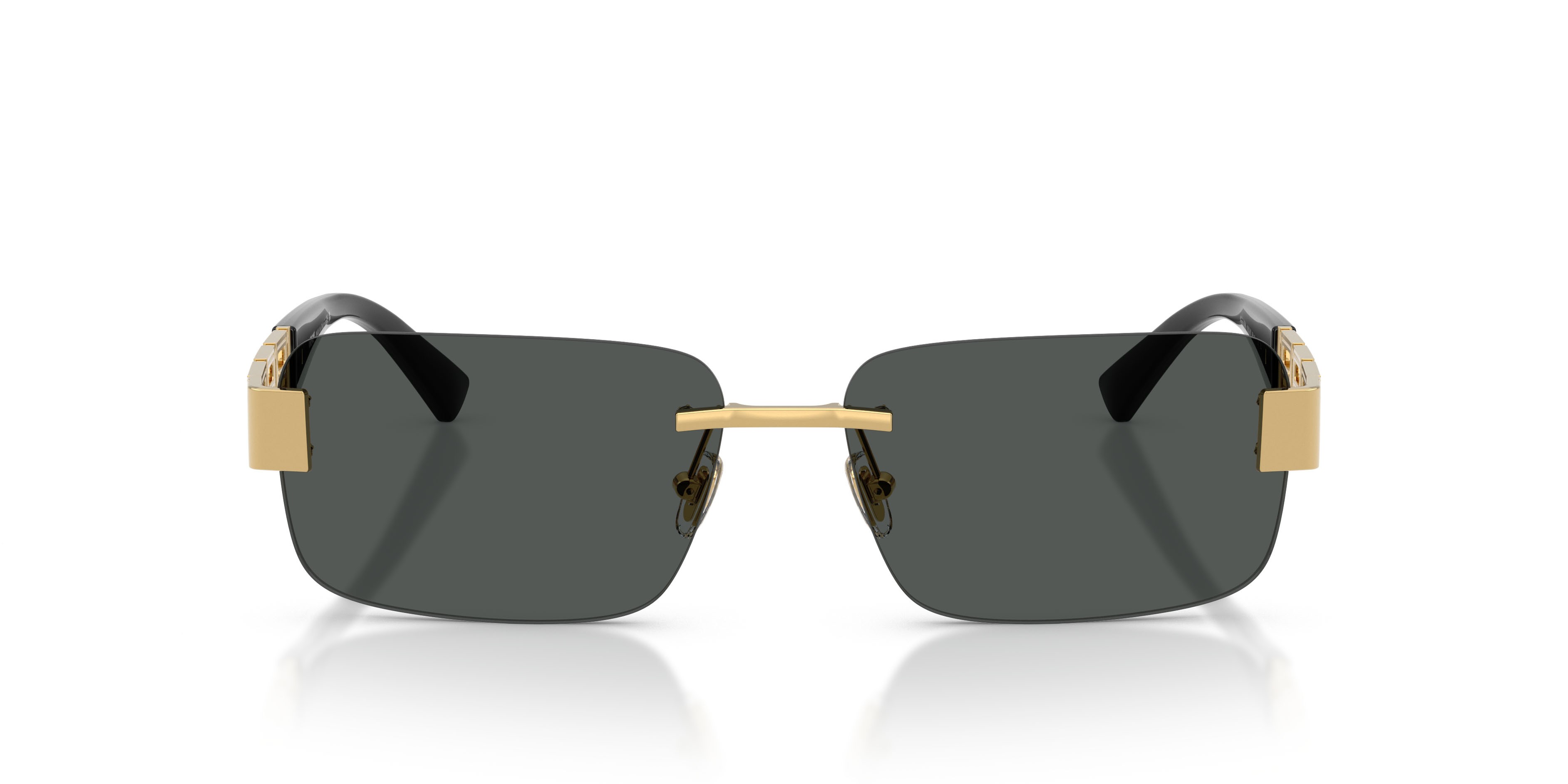 Occhiali da sole Versace VE 2298 (100287) colore oro forma rettangolare lenti grigio scuro