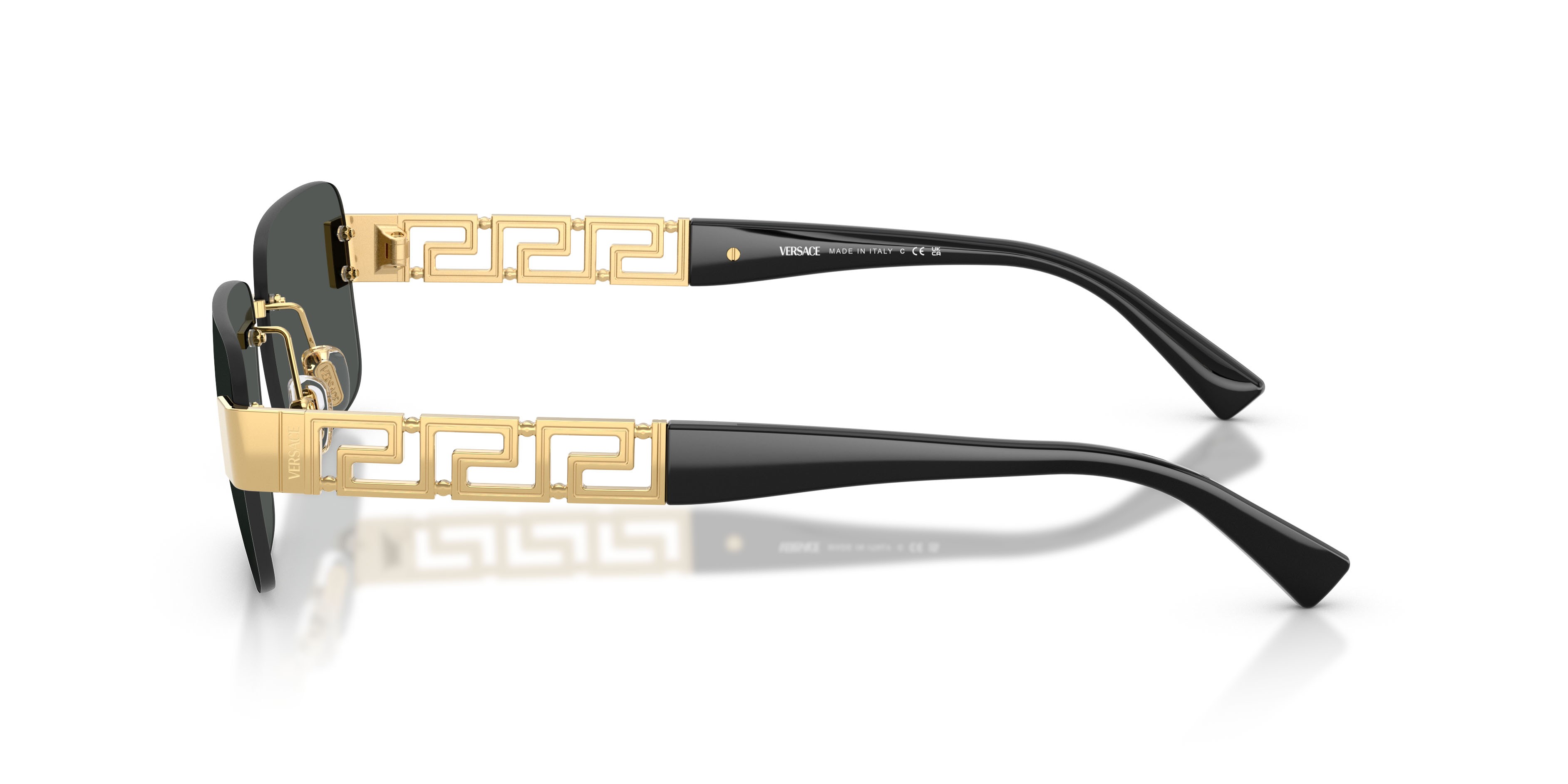 Occhiali da sole Versace VE 2298 (100287) colore oro forma rettangolare lenti grigio scuro