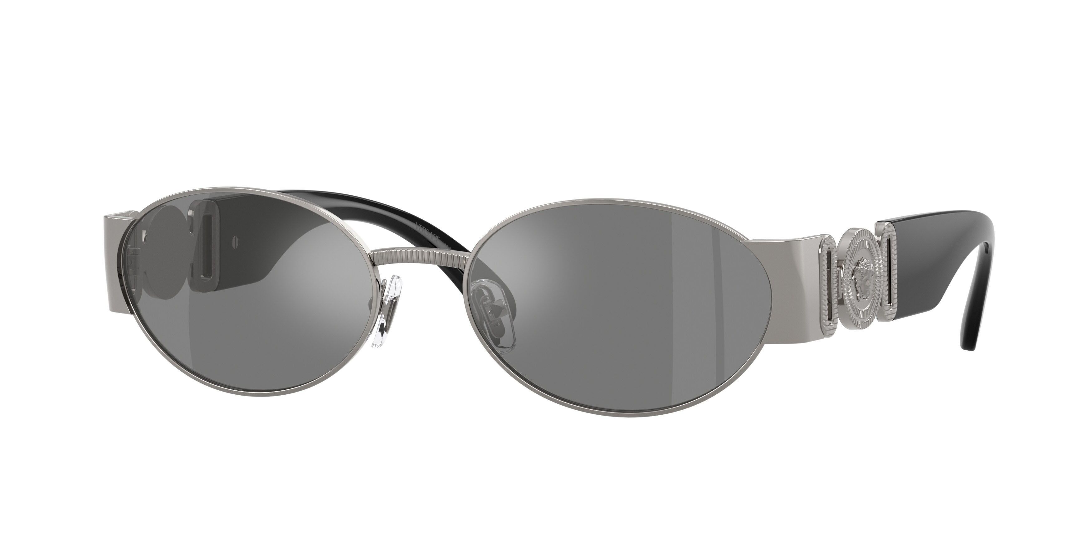 Sunglasses Versace VE 2299 (10016G) color gunmetal shape oval lenses grigio argento specchiato