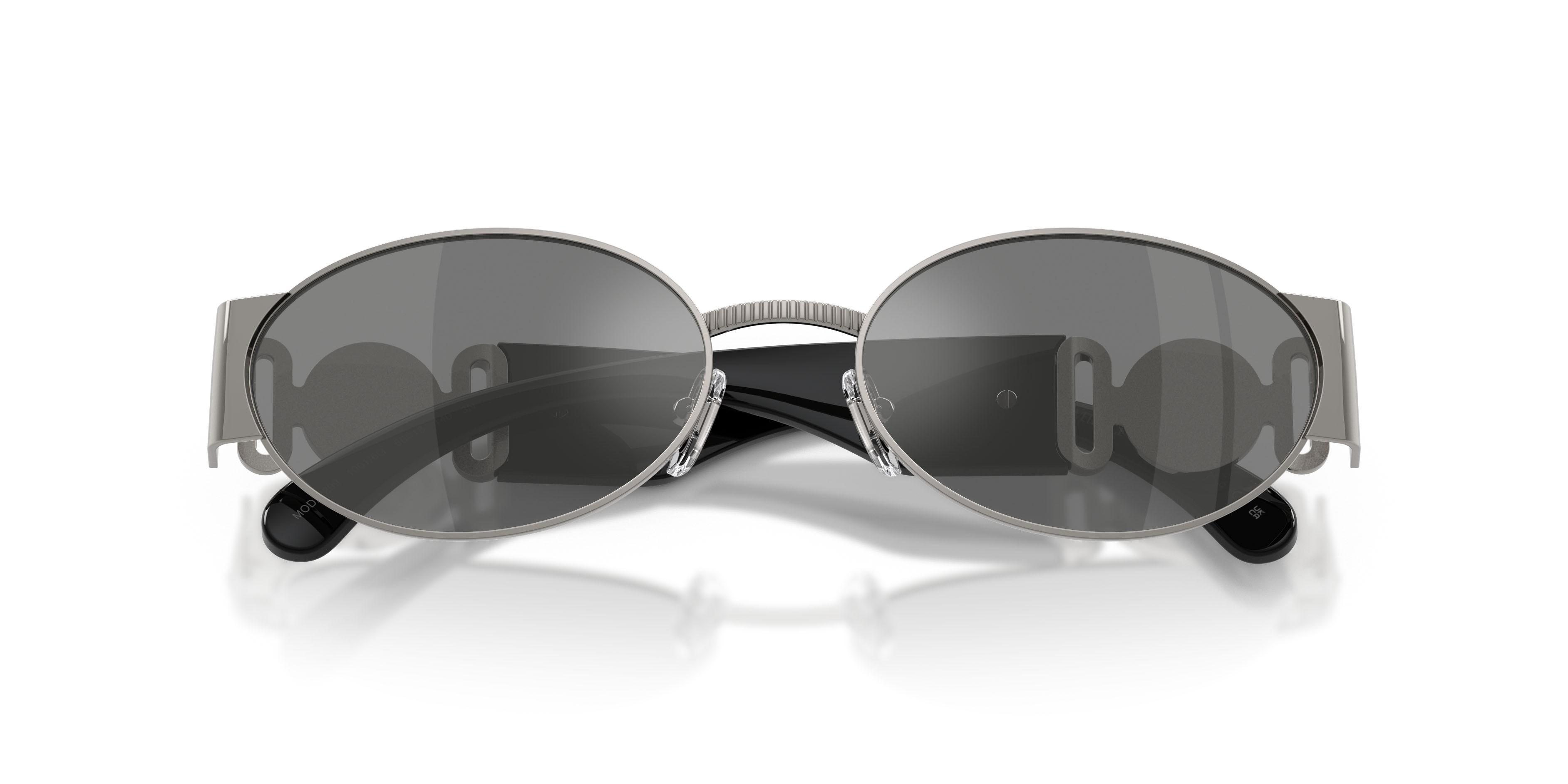 Sunglasses Versace VE 2299 (10016G) color gunmetal shape oval lenses grigio argento specchiato