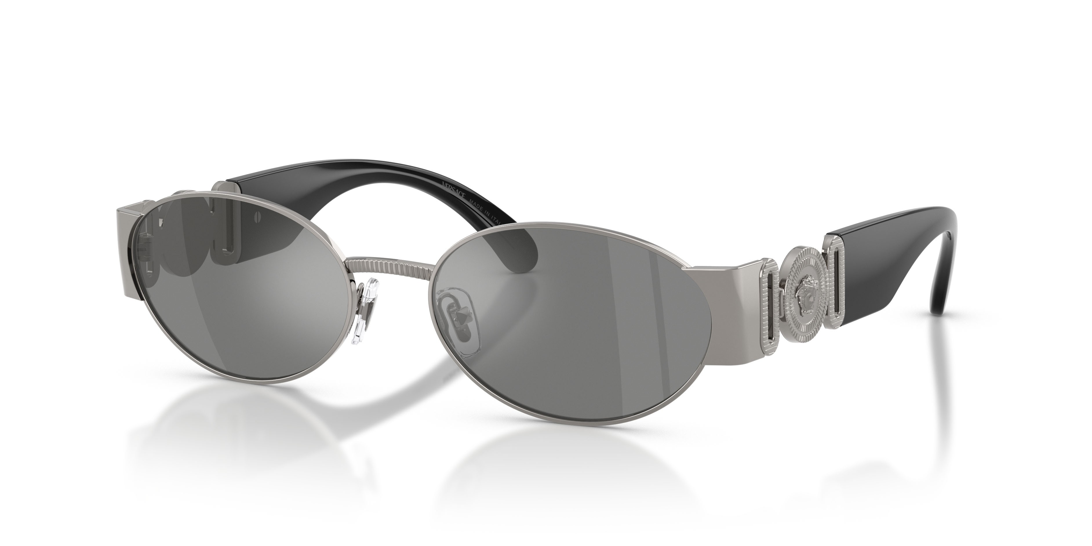 Sunglasses Versace VE 2299 (10016G) color gunmetal shape oval lenses grigio argento specchiato