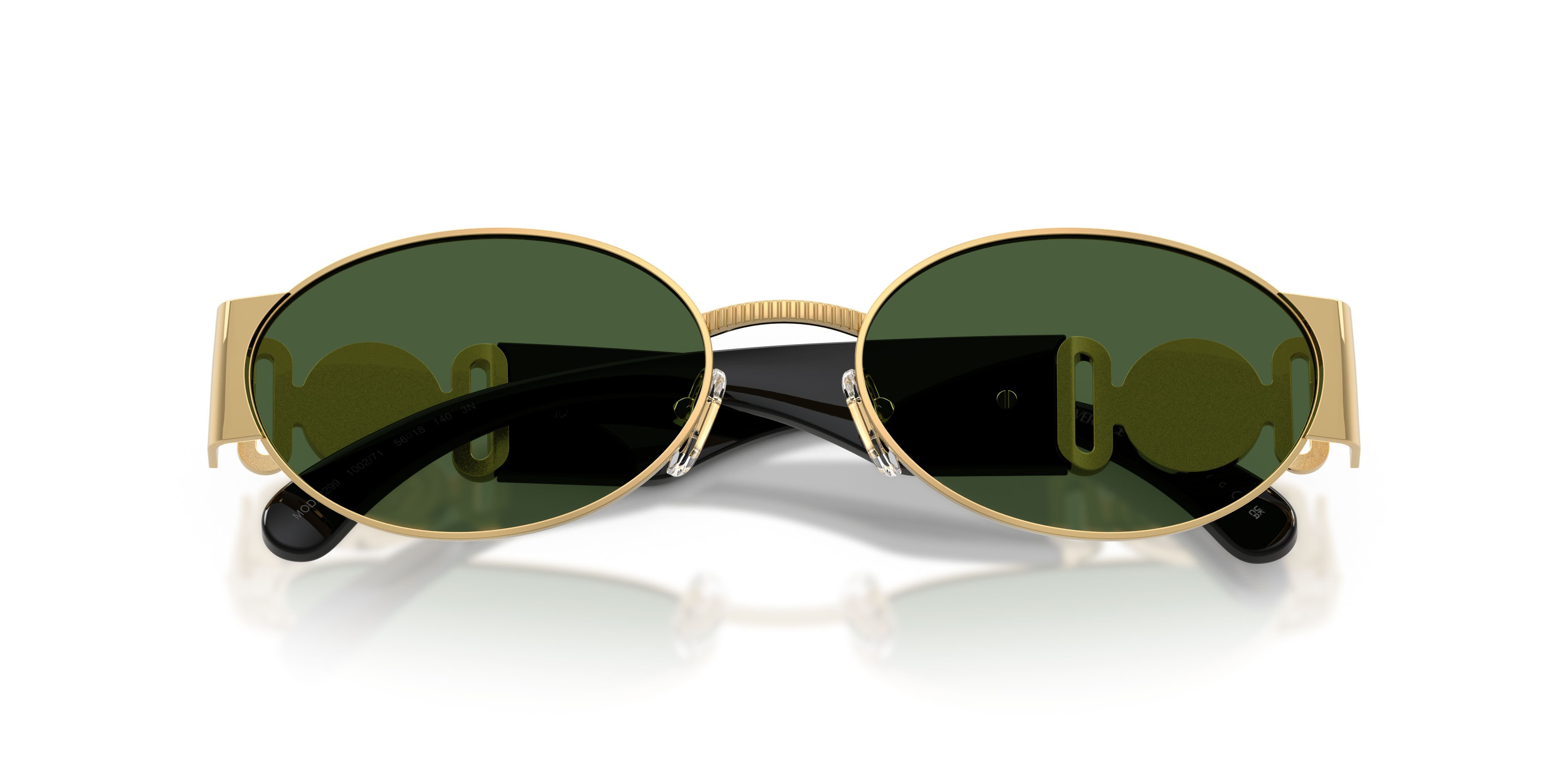 Occhiali da sole Versace VE 2299 (100271) colore oro forma ovale lenti verde scuro