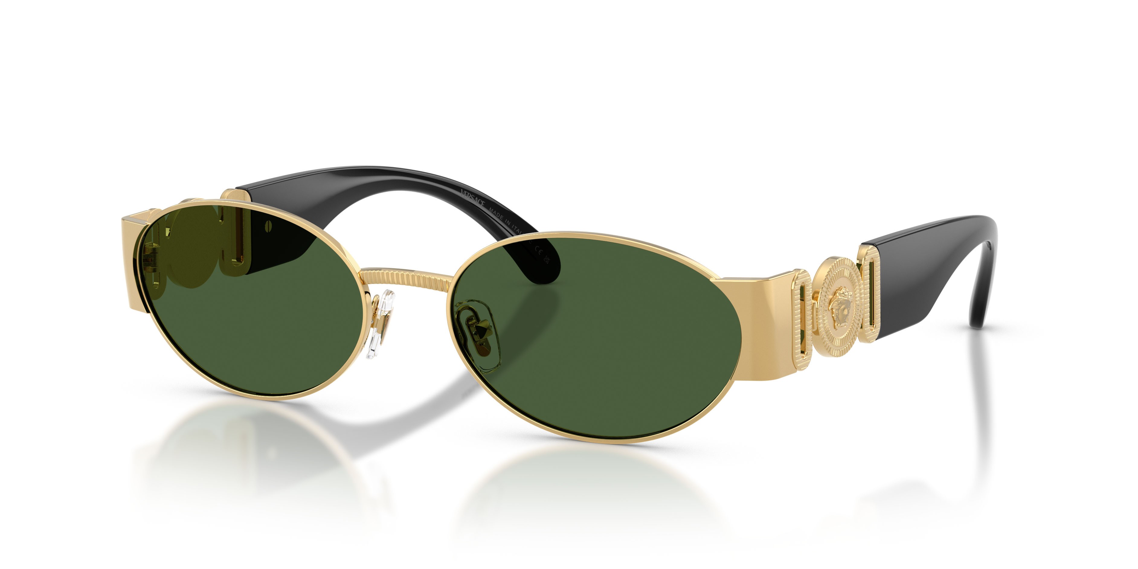 Occhiali da sole Versace VE 2299 (100271) colore oro forma ovale lenti verde scuro
