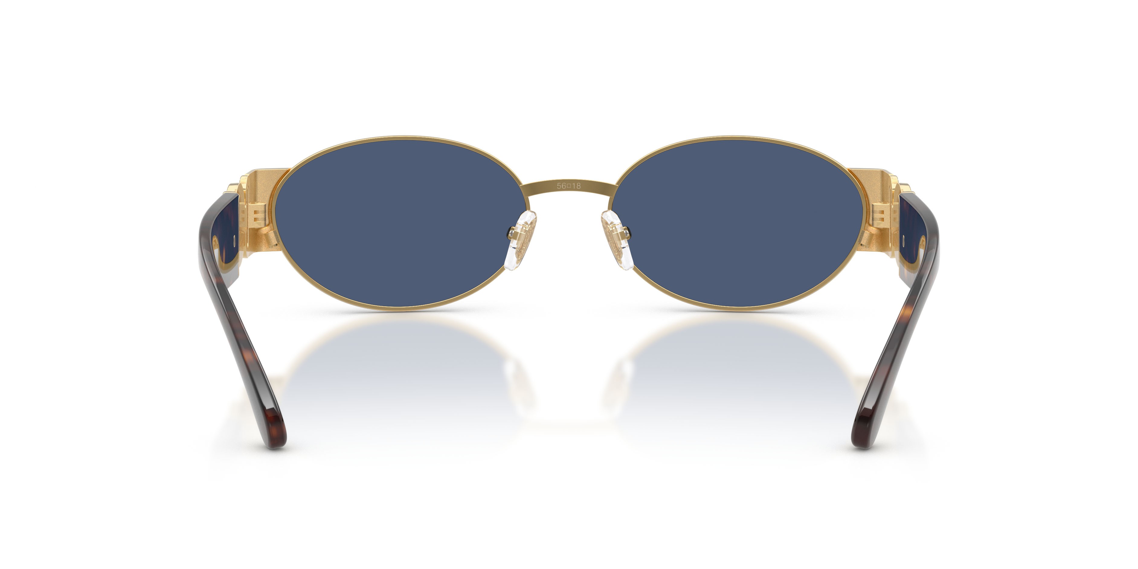 Occhiali da sole Versace VE 2299 (100280) colore oro forma ovale lenti blu scuro