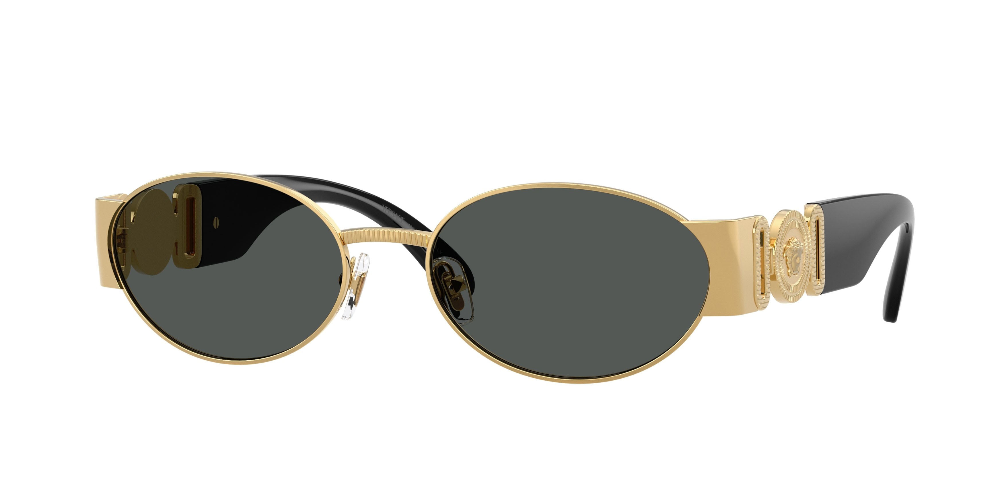 Occhiali da sole Versace VE 2299 (100287) colore oro forma ovale lenti grigio scuro