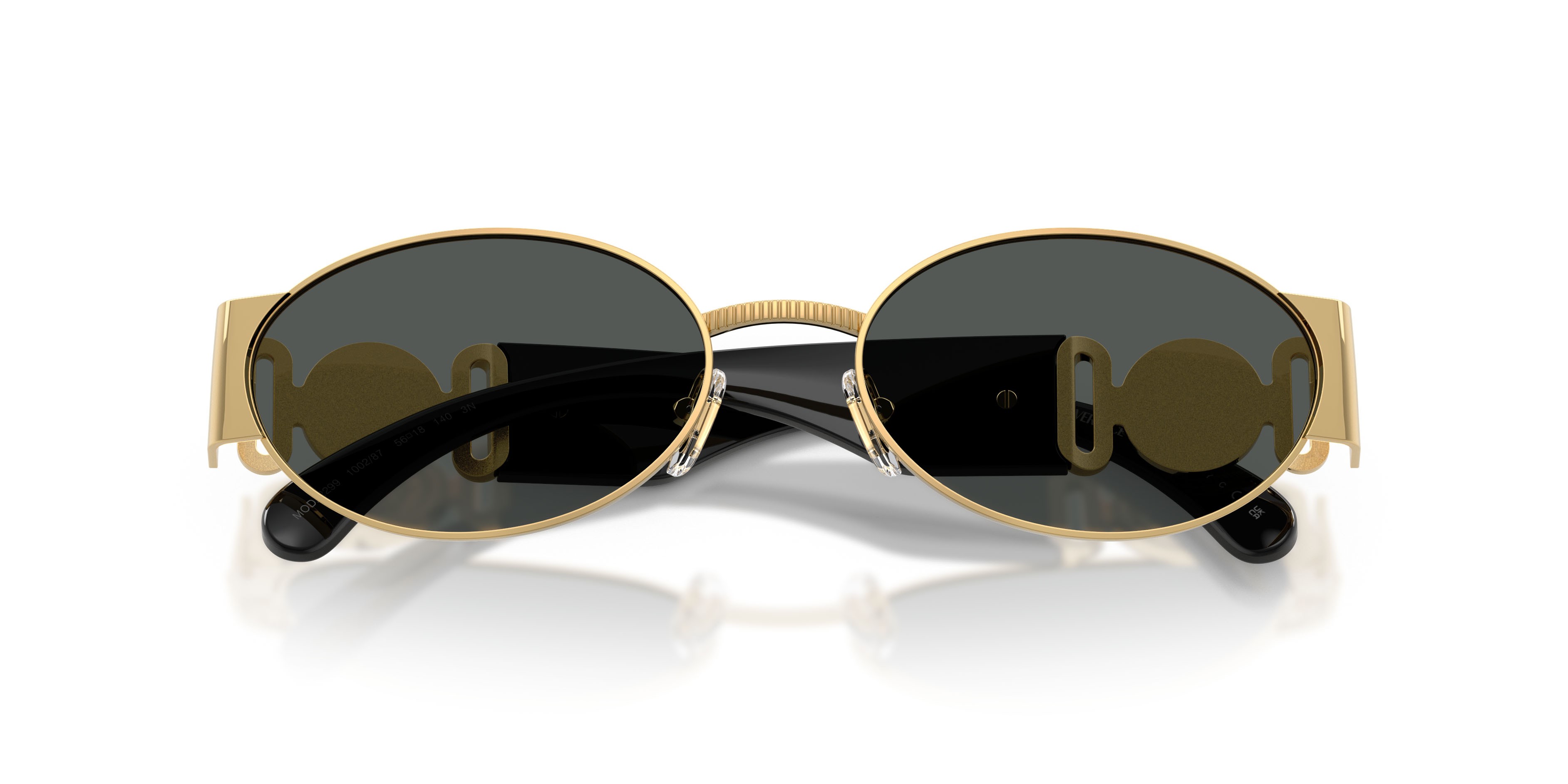 Occhiali da sole Versace VE 2299 (100287) colore oro forma ovale lenti grigio scuro