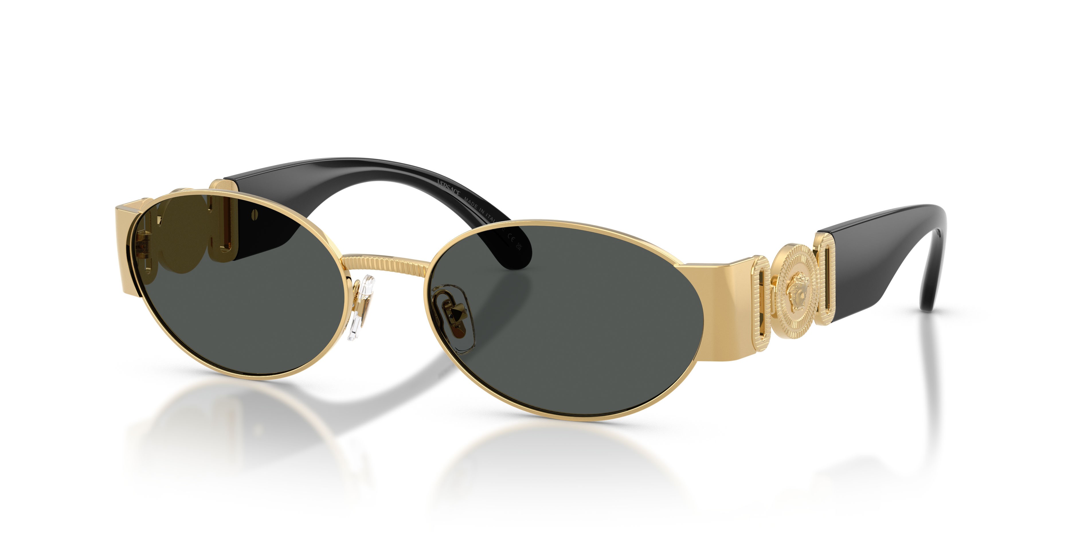 Occhiali da sole Versace VE 2299 (100287) colore oro forma ovale lenti grigio scuro