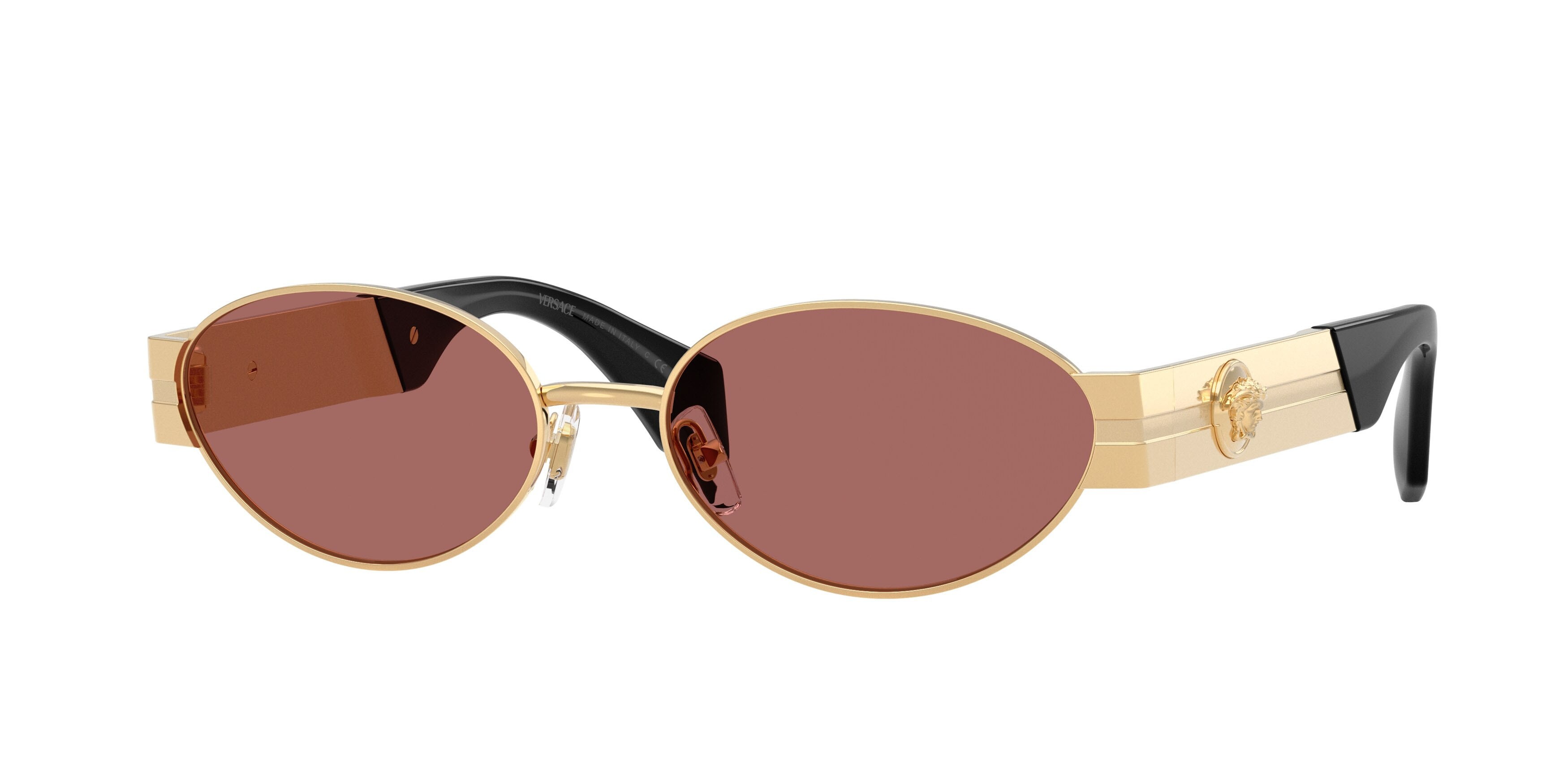 Occhiali da sole Versace VE 2301 (152369) colore oro versace forma ovale lenti violetto scuro