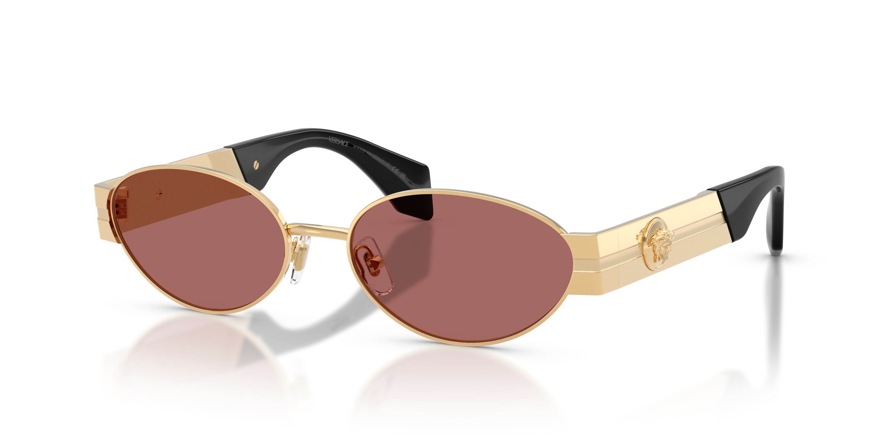 Occhiali da sole Versace VE 2301 (152369) colore oro versace forma ovale lenti violetto scuro