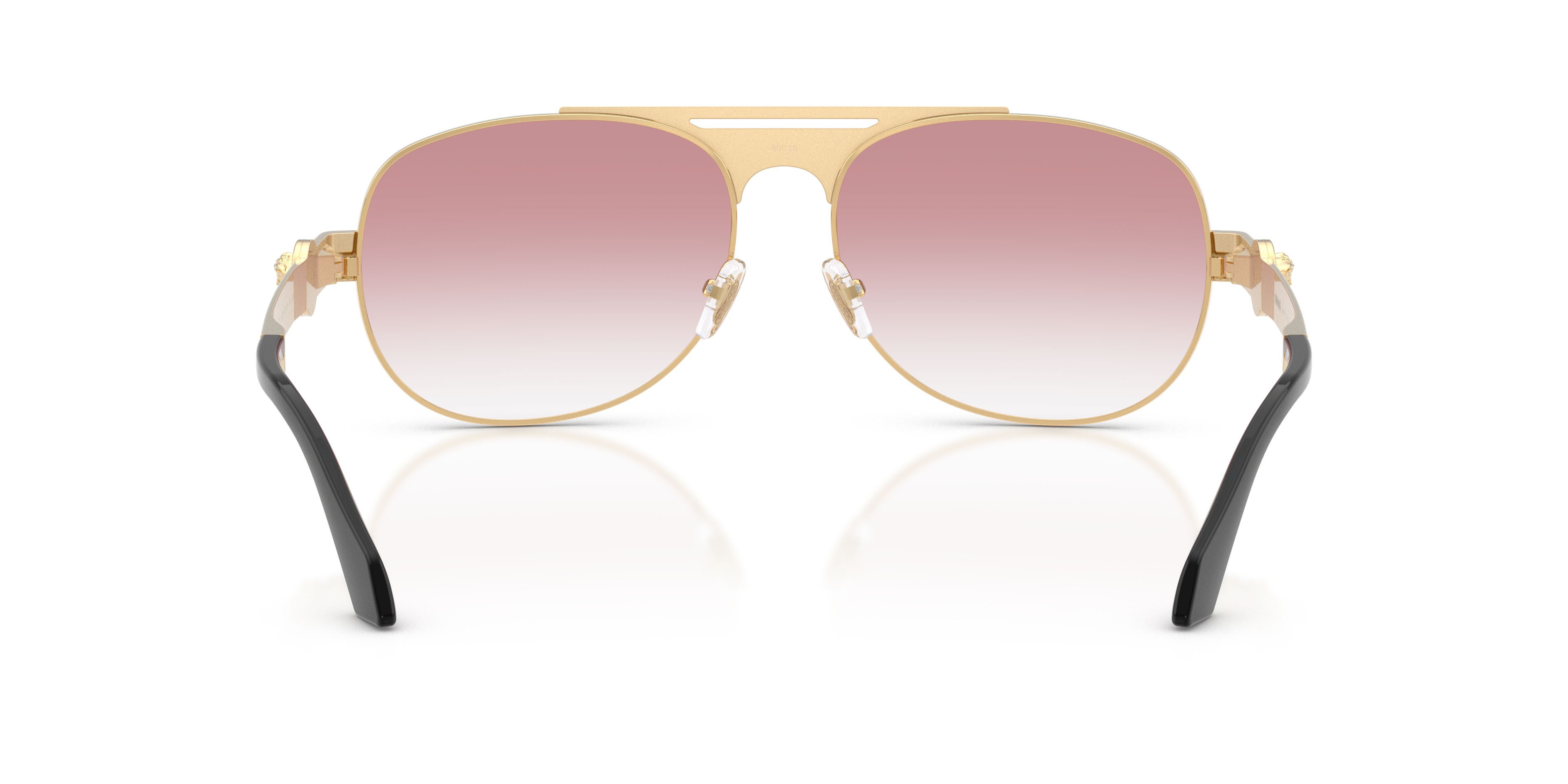 Sunglasses Versace VE 2302 (15233B) color oro versace shape aviator lenses trasparente sfumato rosa