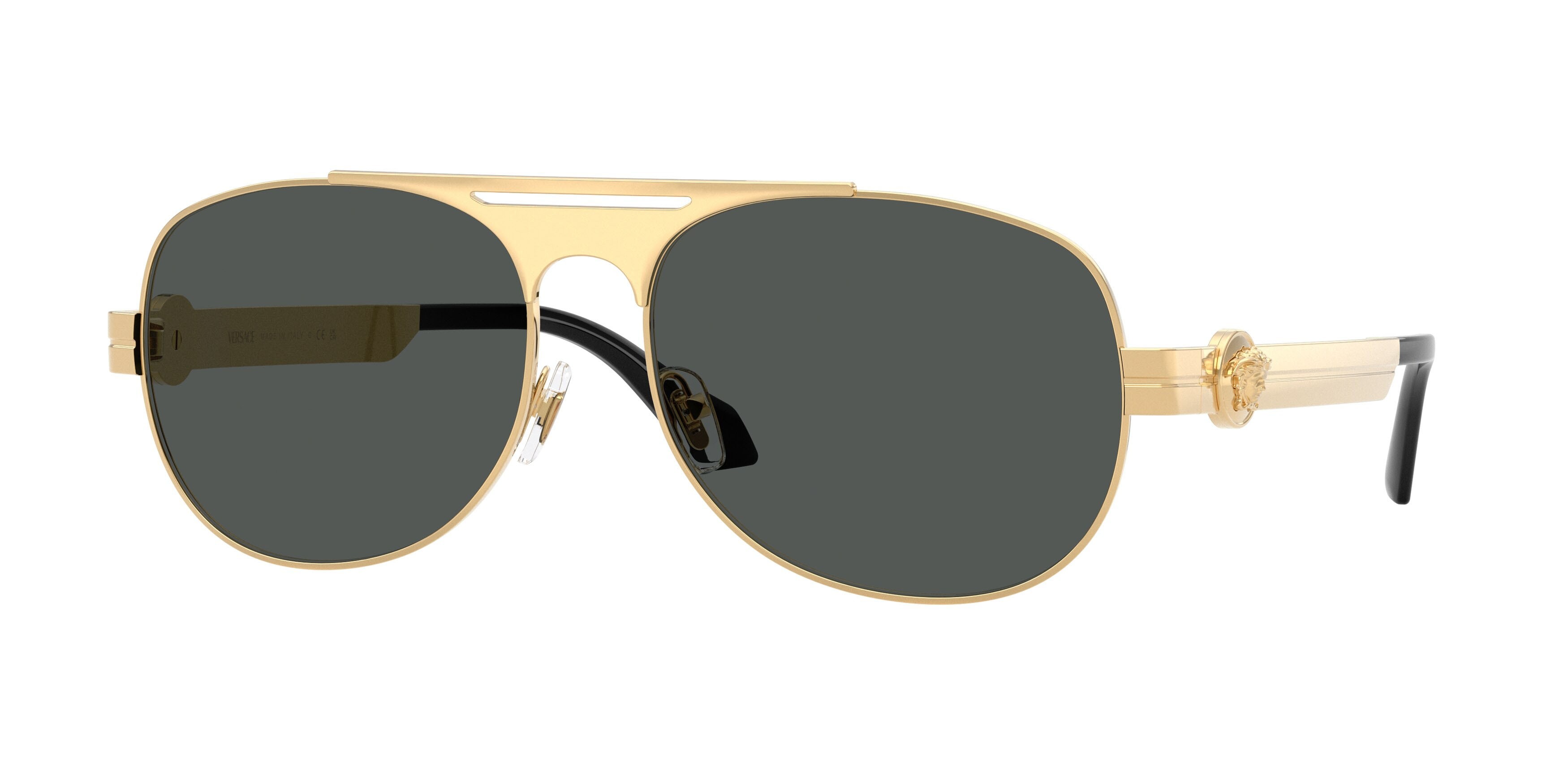 Occhiali da sole Versace VE 2302 (152387) colore oro versace forma aviator lenti grigio scuro
