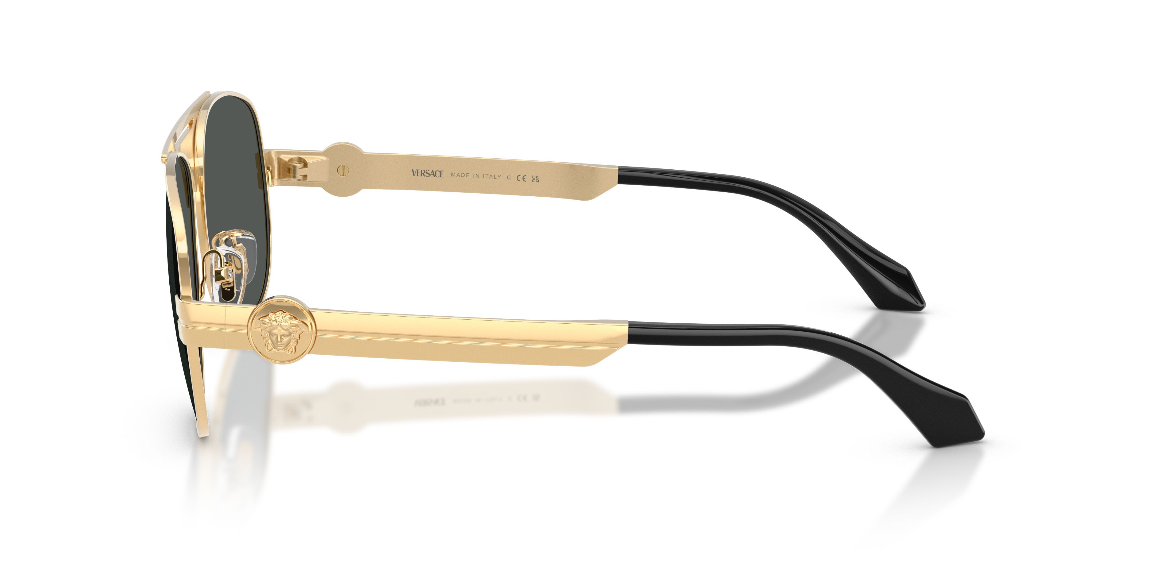 Occhiali da sole Versace VE 2302 (152387) colore oro versace forma aviator lenti grigio scuro