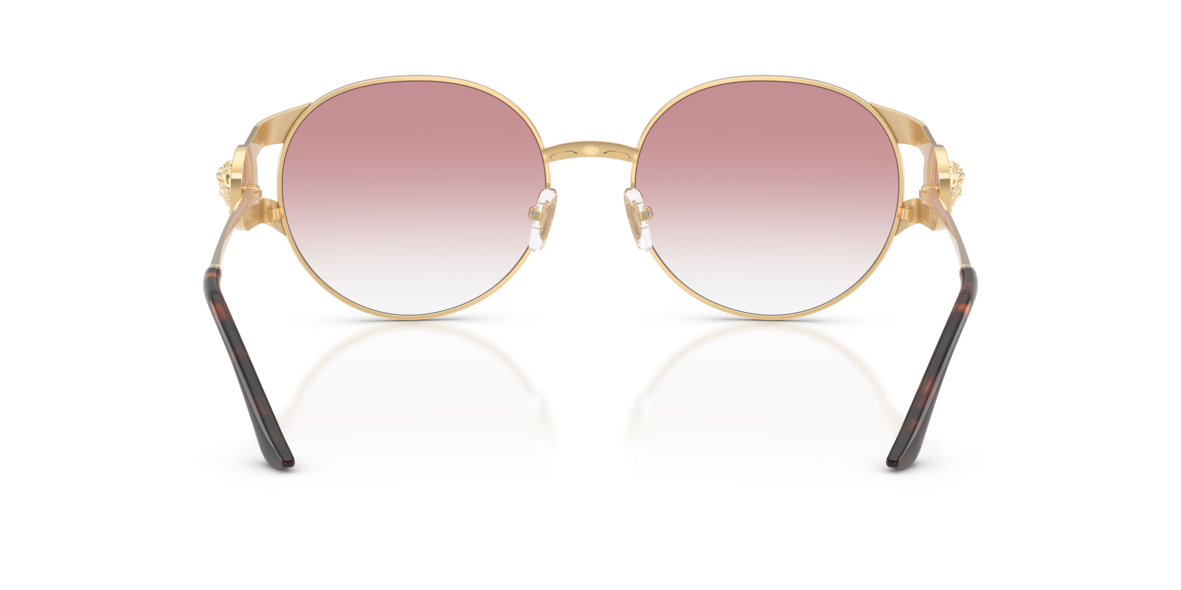 Occhiali da sole Versace VE 2303 (15253B) colore oro versace/havana forma rotondo lenti trasparente sfumato rosa