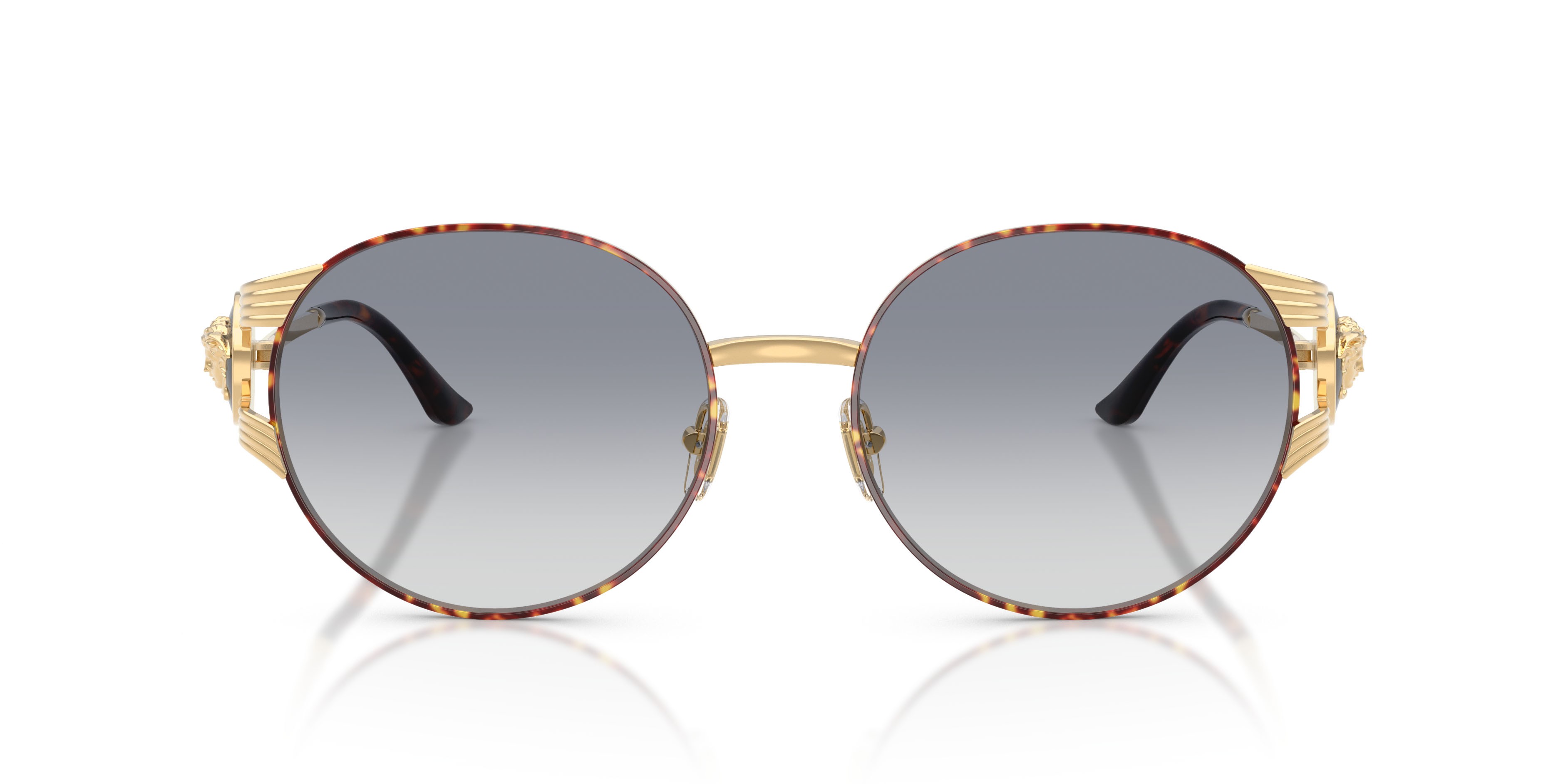 Occhiali da sole Versace VE 2303 (152579) colore oro versace/havana forma rotondo lenti trasparente sfumato blu