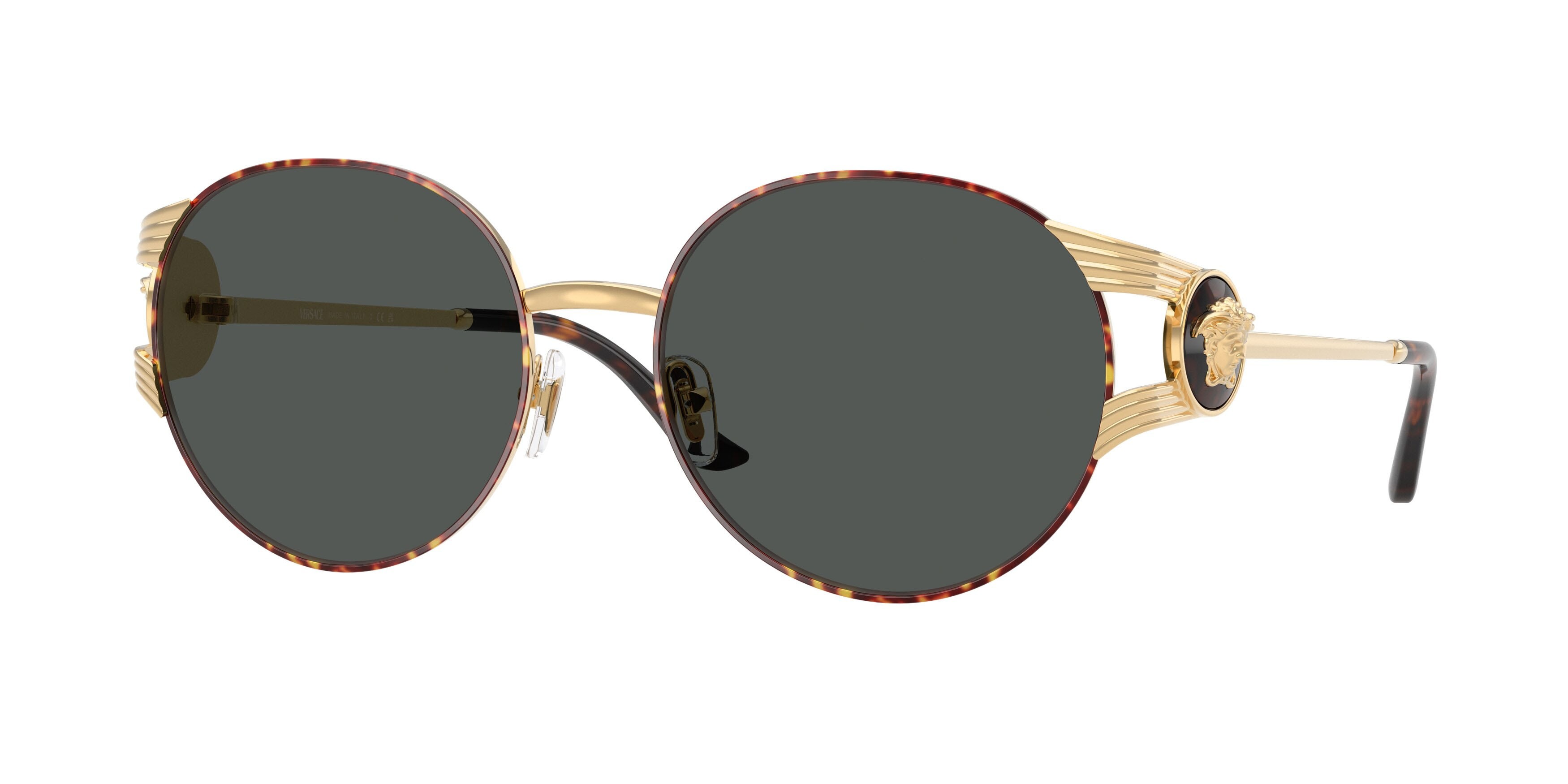 Occhiali da sole Versace VE 2303 (152587) colore oro versace/havana forma rotondo lenti grigio scuro