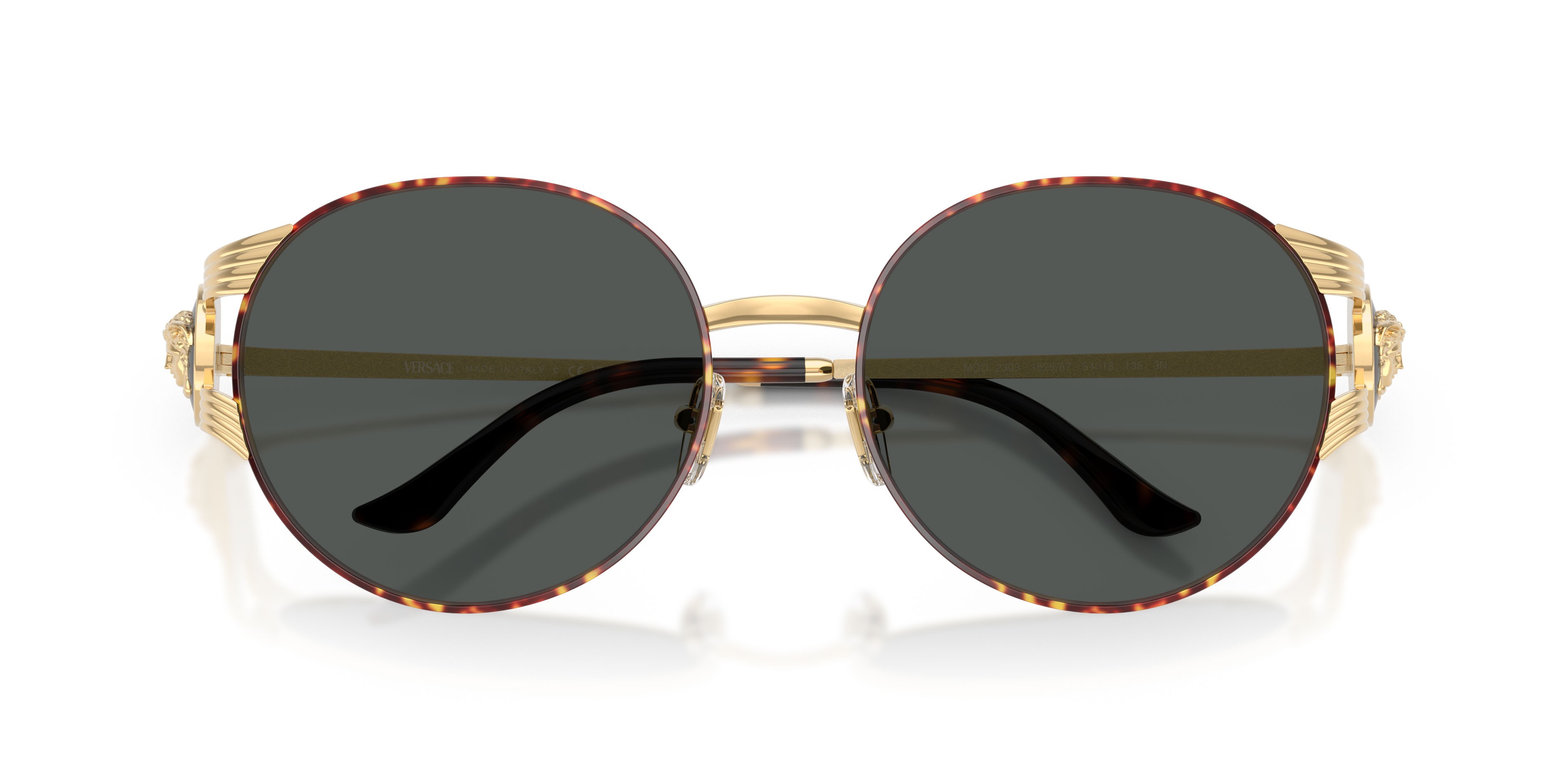 Occhiali da sole Versace VE 2303 (152587) colore oro versace/havana forma rotondo lenti grigio scuro