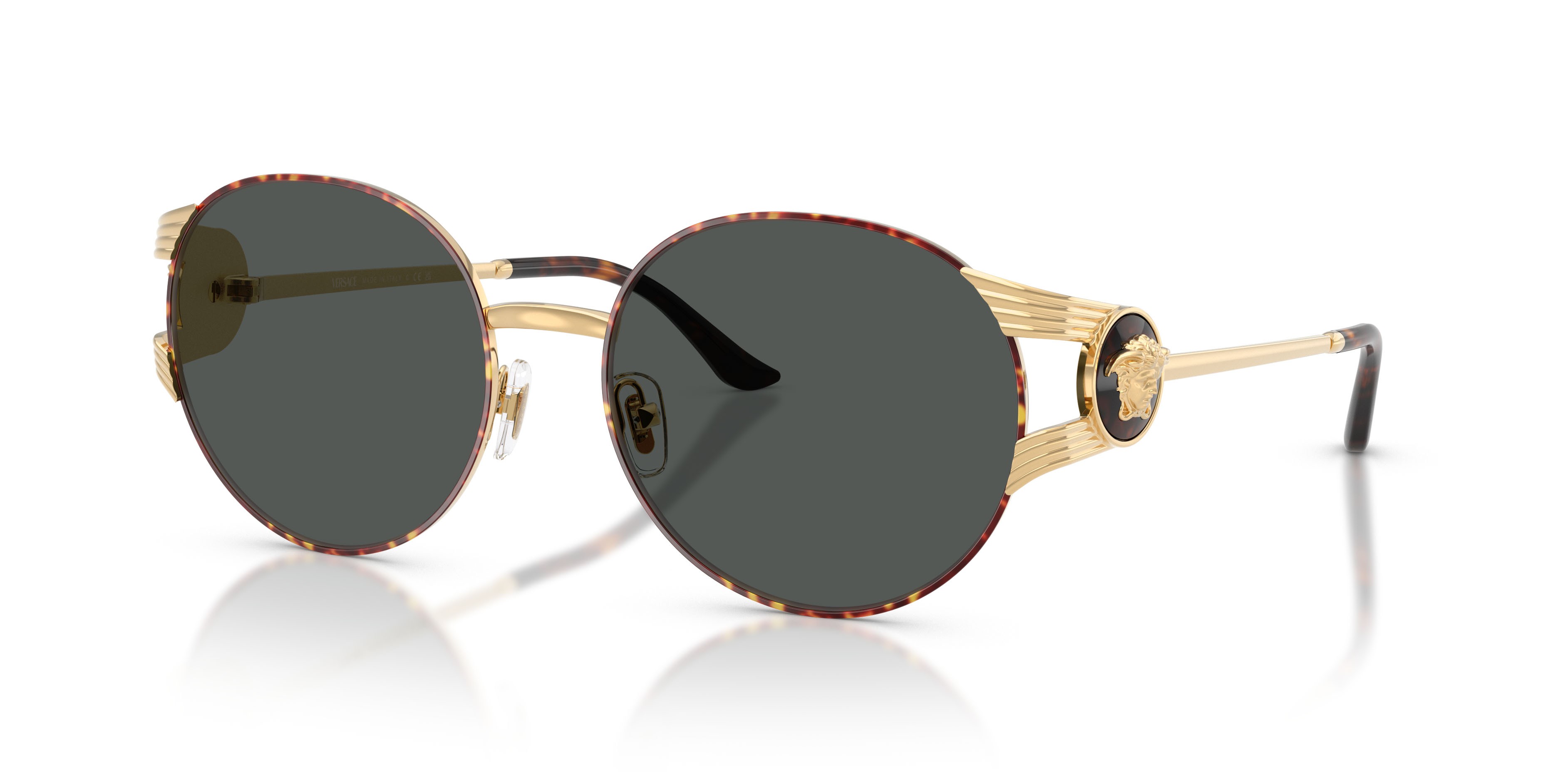 Occhiali da sole Versace VE 2303 (152587) colore oro versace/havana forma rotondo lenti grigio scuro