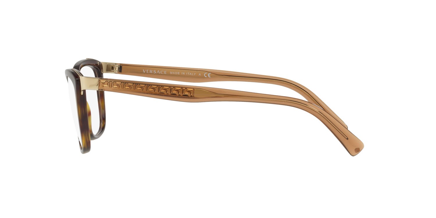 Brillen Versace VE 3255 (108) farbe havana scuro form cat-eye gläser lente demo