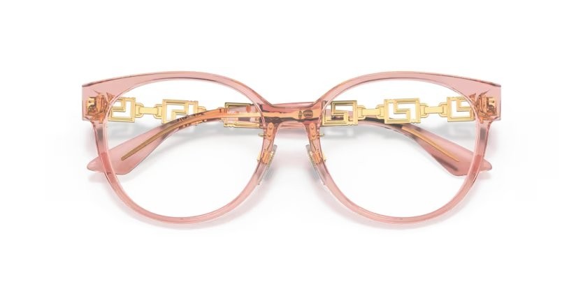 Eyeglasses Versace VE 3302D (5322) color rosa trasparente shape pantos lenses lente demo