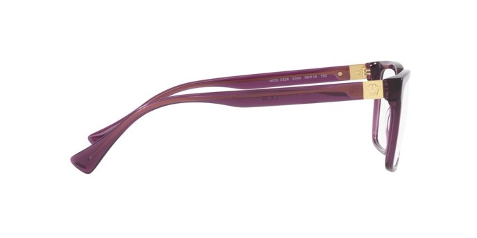 Brillen Versace VE 3328 (5390) farbe prugna trasparente form rechteckig gläser lente demo