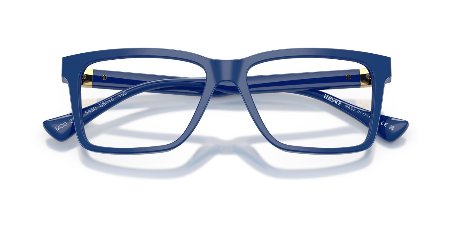 Eyeglasses Versace VE 3328 (5450) color blu scuro shape rectangle lenses lente demo