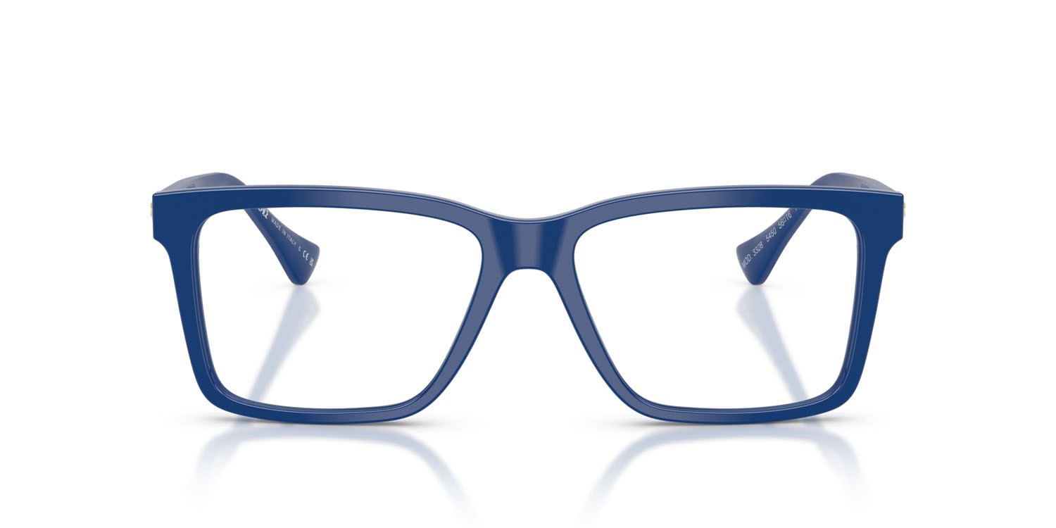 Eyeglasses Versace VE 3328 (5450) color blu scuro shape rectangle lenses lente demo
