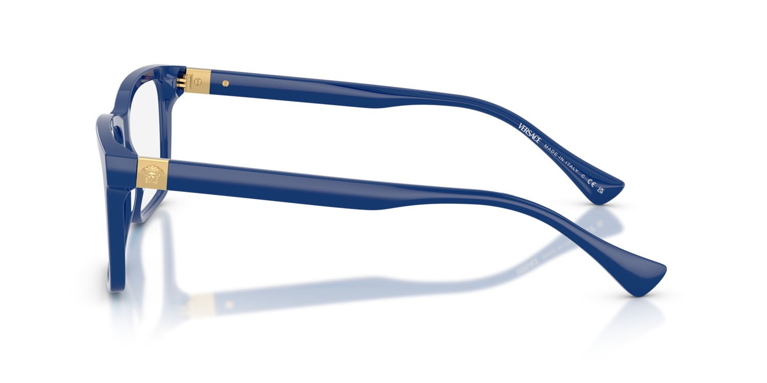 Eyeglasses Versace VE 3328 (5450) color blu scuro shape rectangle lenses lente demo