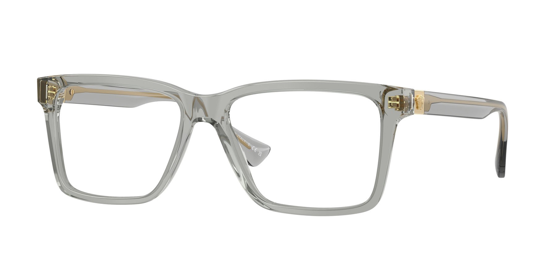Occhiali da vista Versace VE 3328 (5496) colore grigio trasparente forma rettangolare lenti lente demo